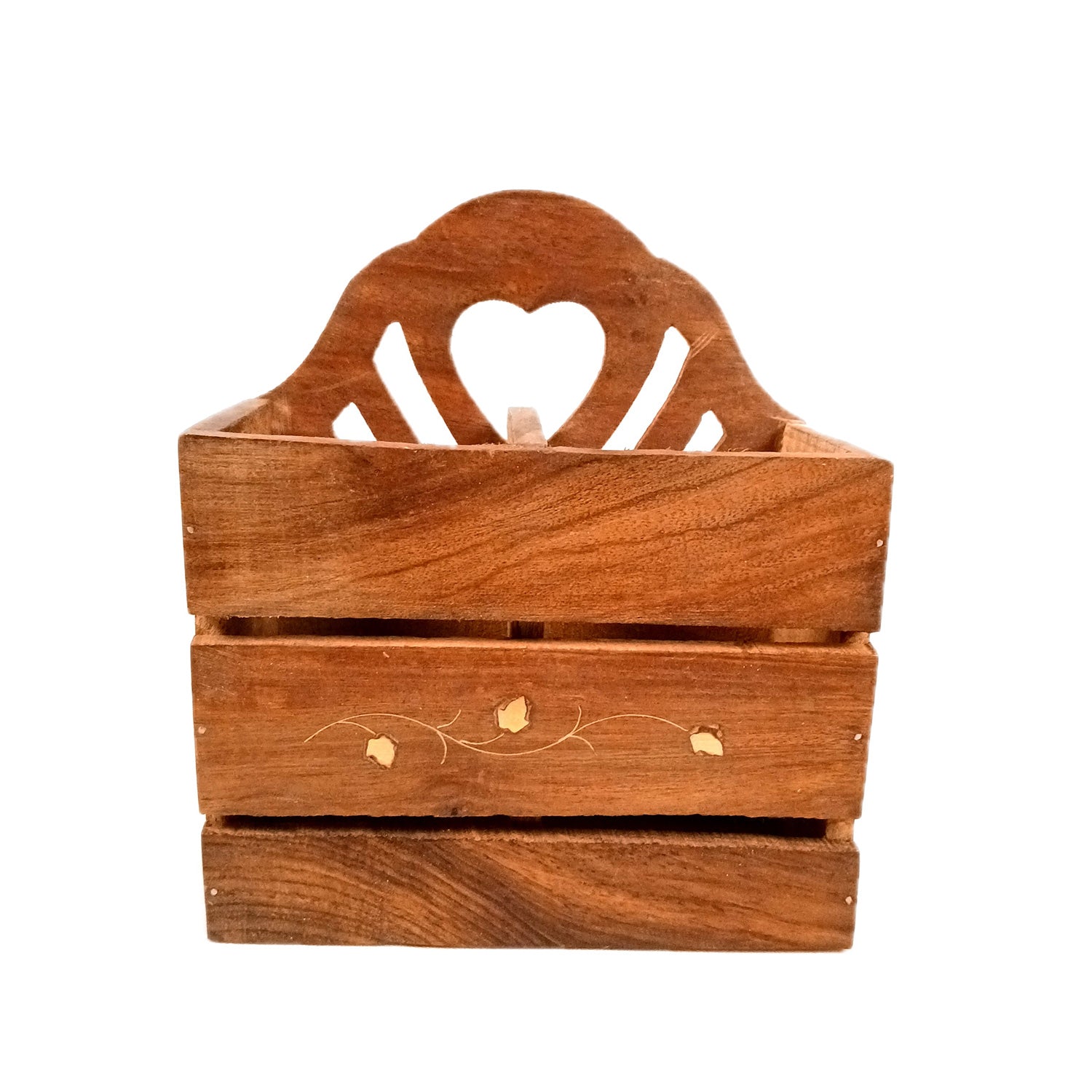 Wooden Cutlery Holder | Spoon Holder With 2 Section| Fork Organizer | Pen Stand - Multipurpose Holders - for Home, Dining Table, Utensil Holder for Kitchen Counter - 8 Inch - Apkamart