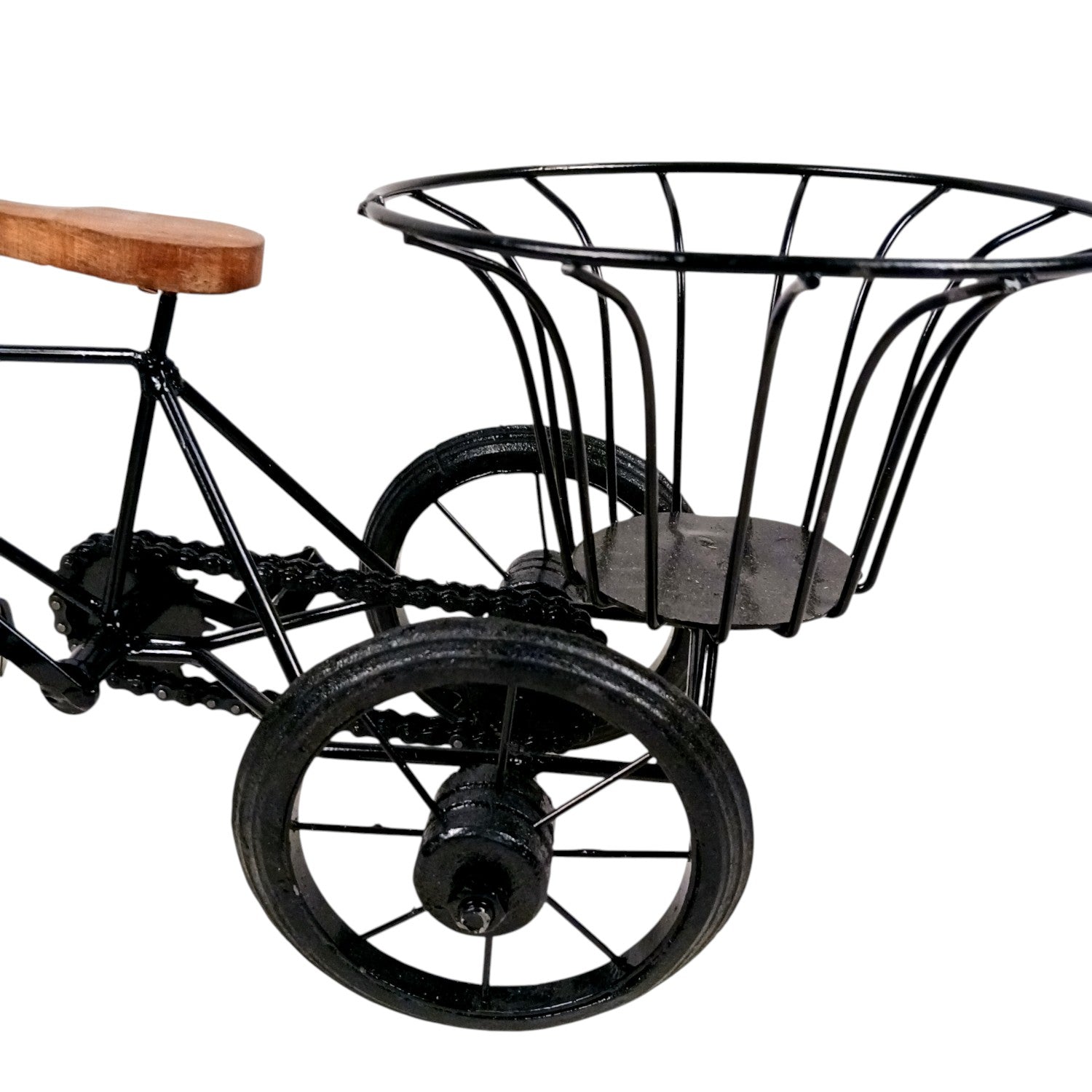 Cycle Showpiece | Antique Miniature Metal Rickshaw With Basket Showpiece - for Home Décor, Table Top, Office Desk, Living Room, Shelf & Gifts - 14 Inch (Pack Of 2) - Apkamart