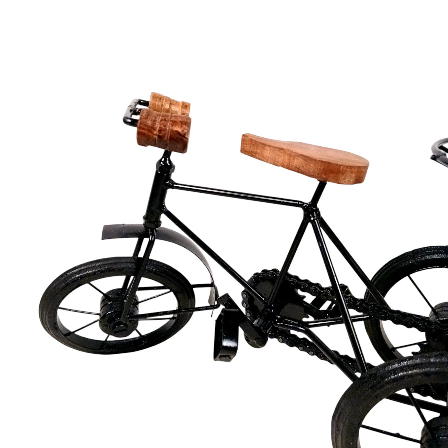 Cycle Showpiece | Antique Miniature Metal Rickshaw With Basket Showpiece - for Home Decor, Table Top, Office Desk, Living Room, Shelf & Gifts - 14 Inch - Apkamart