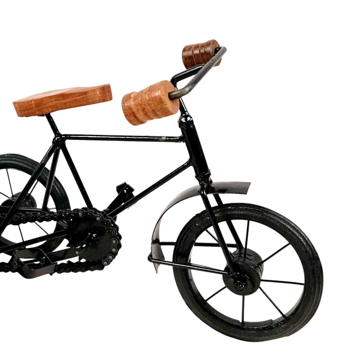 Cycle Showpiece | Antique Miniature Metal Rickshaw With Basket Showpiece - for Home Décor, Table Top, Office Desk, Living Room, Shelf & Gifts - 14 Inch (Pack Of 2) - Apkamart