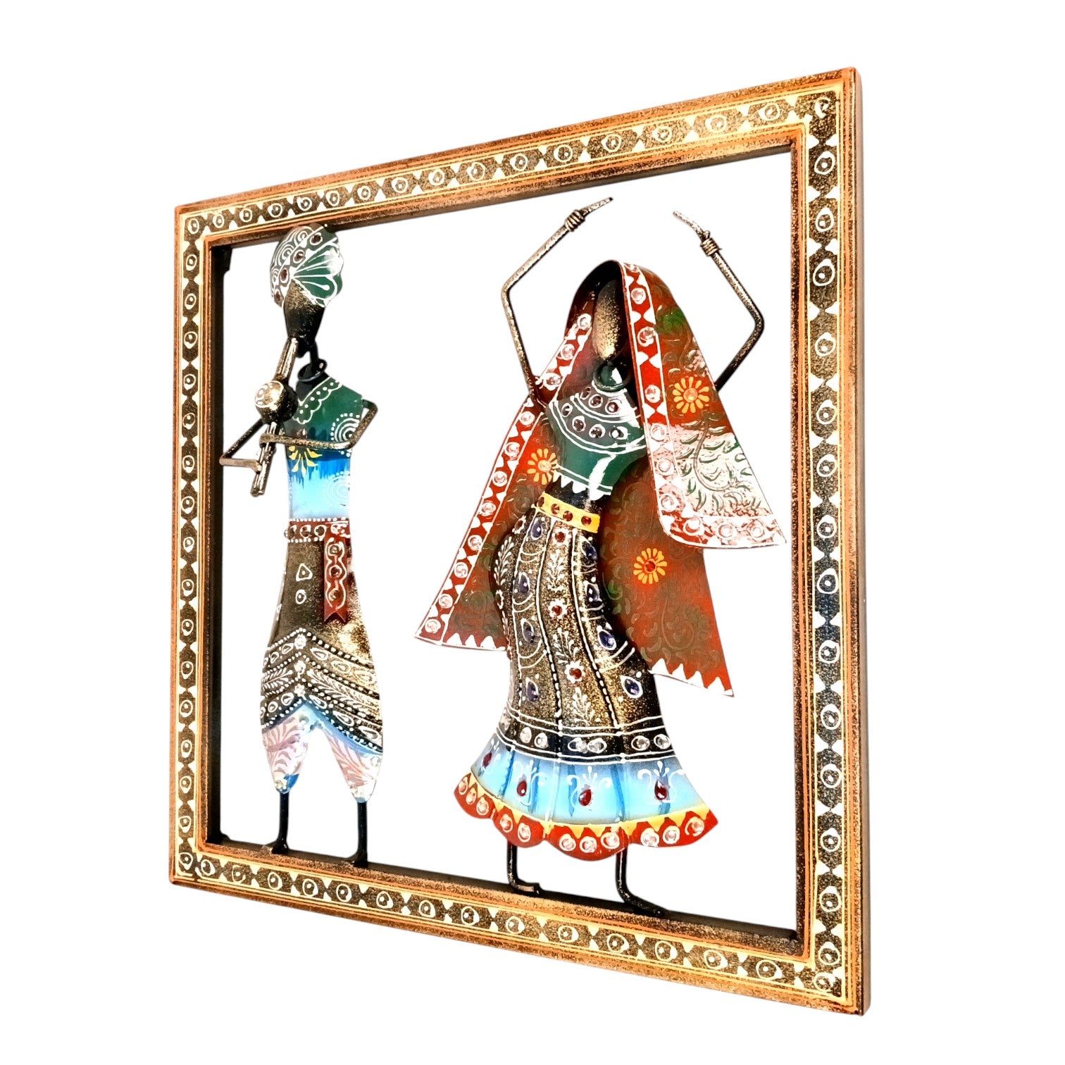 Dancing Couple Wall Hanging | Decorative Wall Art Showpiece | Wall Decor for Living Room, Entrance, Home & Office Decoration | Traditional Wall Hanging Gift - 14 Inch - Apkamart