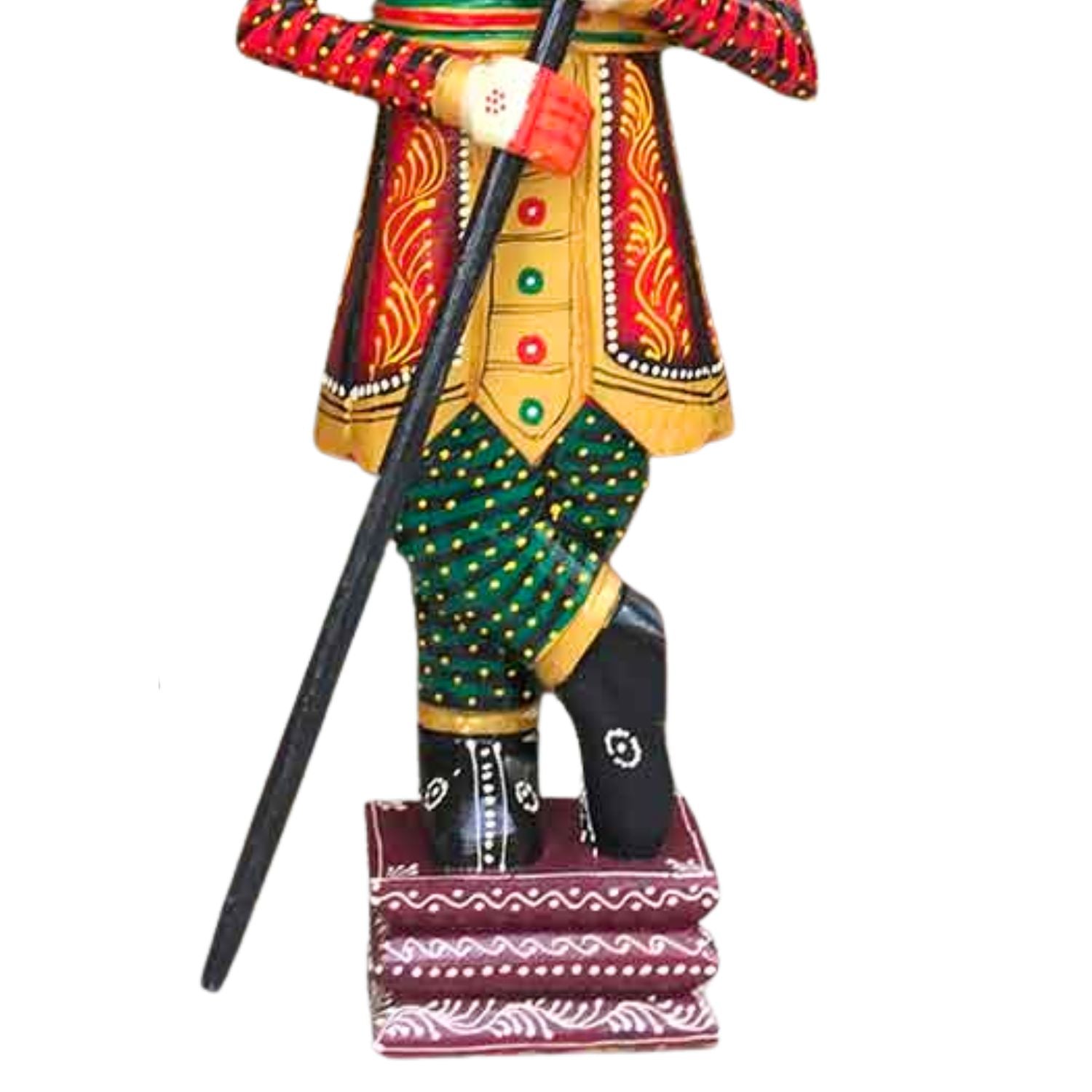 Wooden Darbaan or Royal Guards Showpiece Figurine | Decorative Big Darban Chowkidar Statue for Home Decor, Room Decor and Gifts - 36 Inch (Set of 2)