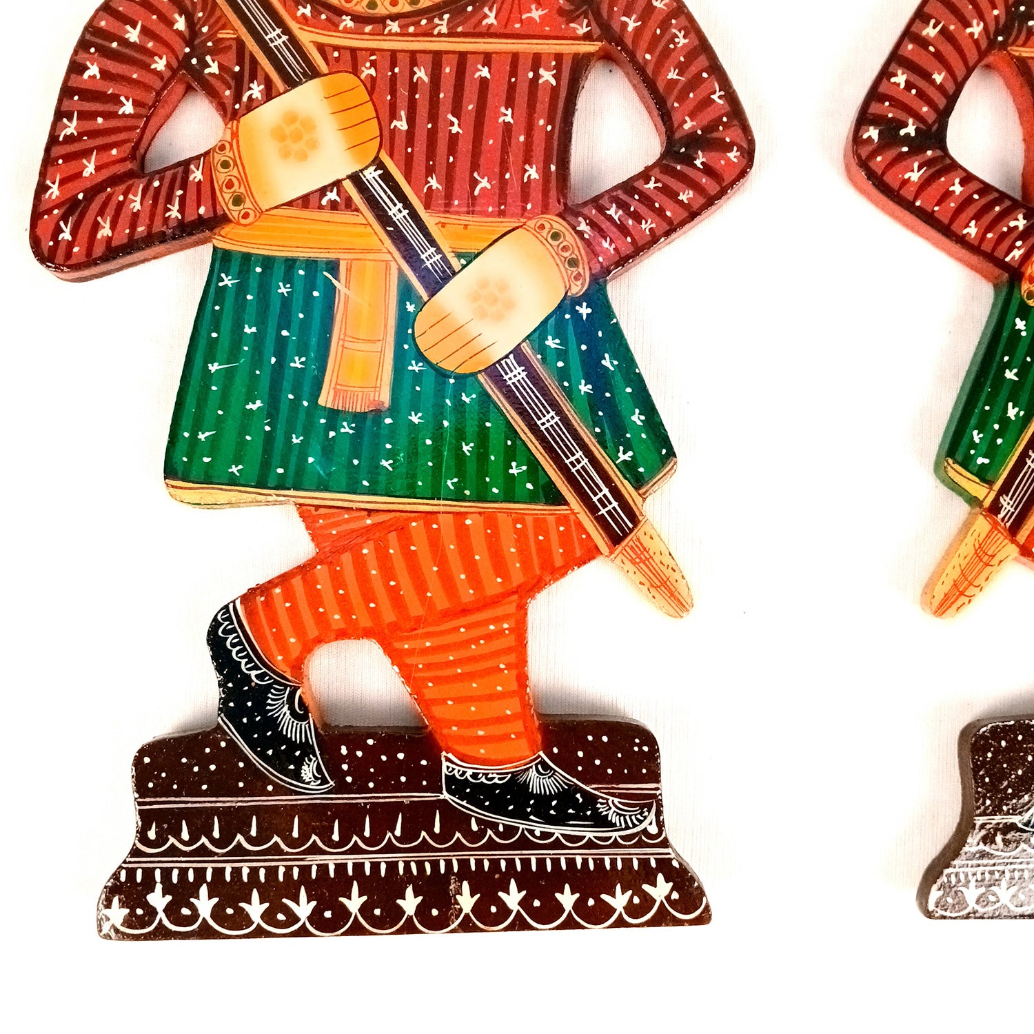 Wooden Darbaan Wall Hanging | Royal Guards Set | Rajasthani Wall Decor - for Home, Living room, Entrance Decor & Gifts - 12 Inch (Wood, Red) - Apkamart