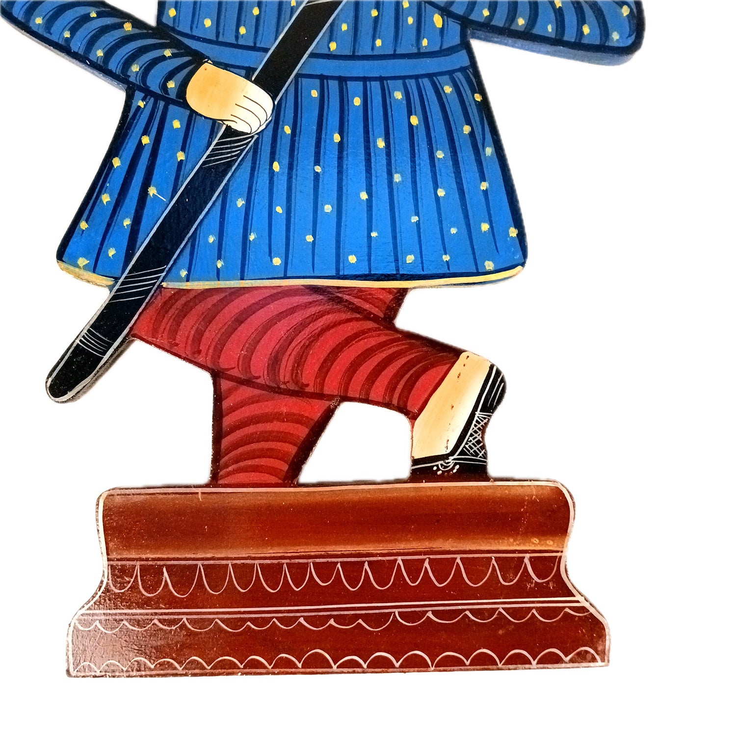 Wooden Darbaan Wall Hanging | Royal Guards Set | Rajasthani Wall Decor - for Home, Living room, Entrance Decor & Gifts - 16 Inch (Wood, Blue) - Apkamart