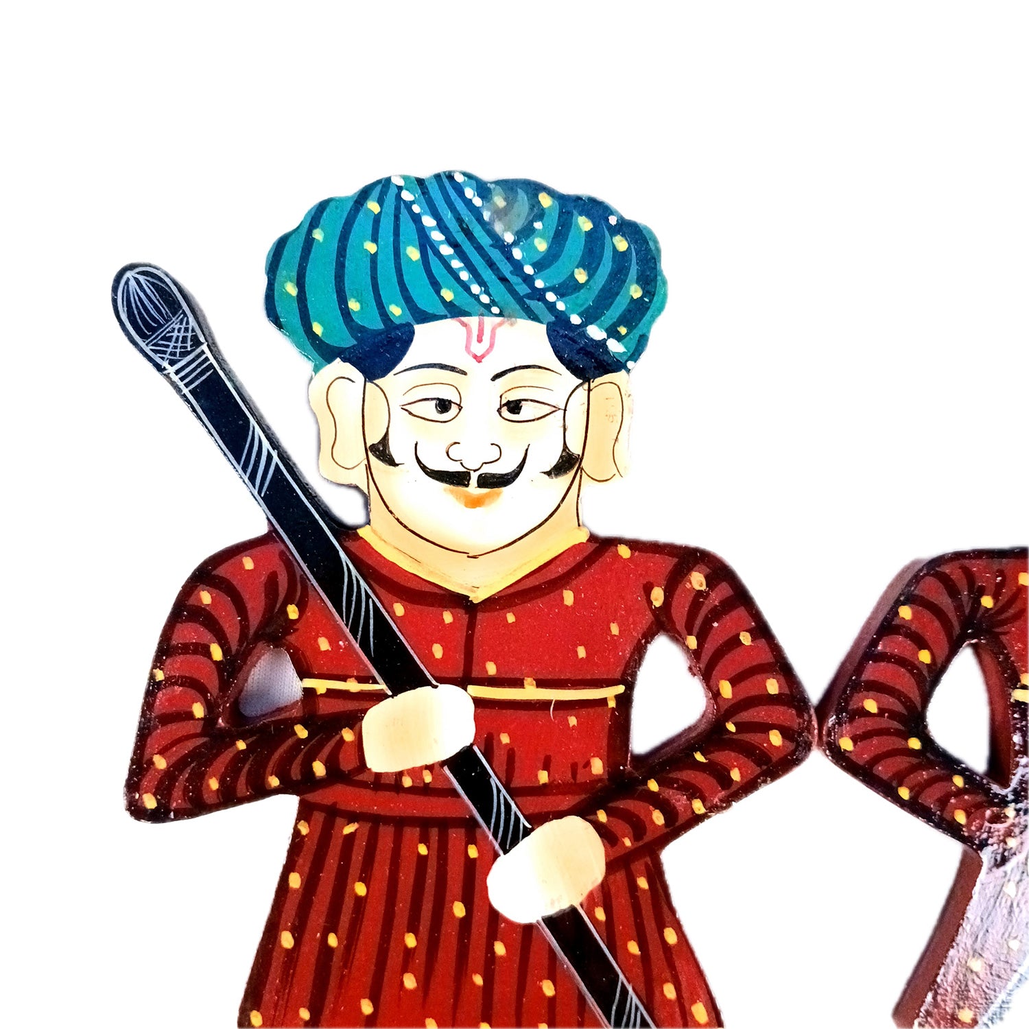 Wooden Darbaan Wall Hanging | Royal Guards Set | Rajasthani Wall Decor - for Home, Living room, Entrance Decor & Gifts - 8 Inch - Apkamart #Style_Pack Of 2