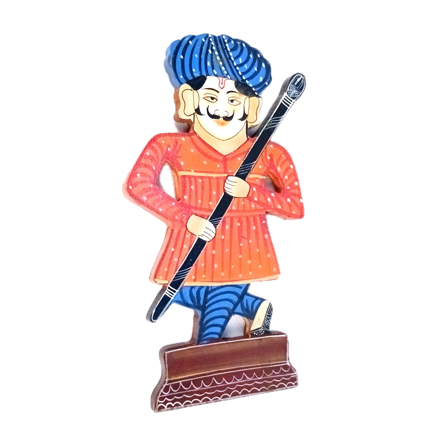 Wooden Darbaan Wall Hanging | Royal Guards Set | Rajasthani Wall Decor - for Home, Living room, Entrance Decor & Gifts - 8 Inch - Apkamart #Style_Pack Of 1