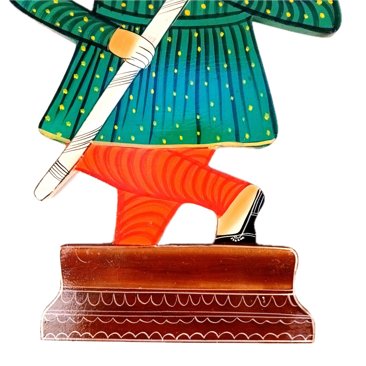 Wooden Darbaan Wall Hanging | Royal Guards Set | Rajasthani Wall Decor - for Home, Living room, Entrance Decor & Gifts - 16 Inch (Wood, Green) - Apkamart