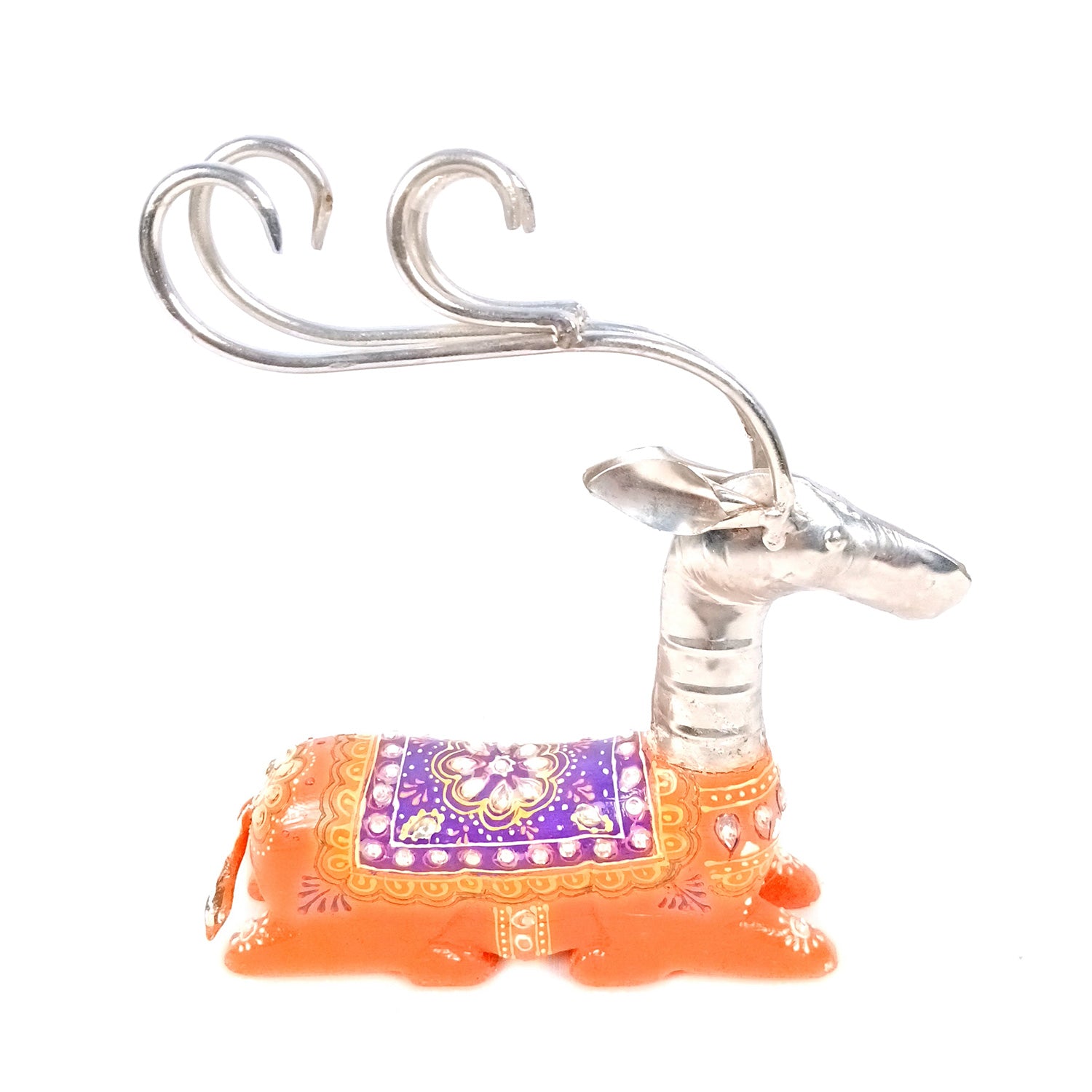 Deer Showpiece Set | Reindeer Statue | Animal Figurines - for Home Decor, Garden, Balcony, Living Room & Gifts - 14 Inch (Pack of 3) - Apkamart #Colour_Orange