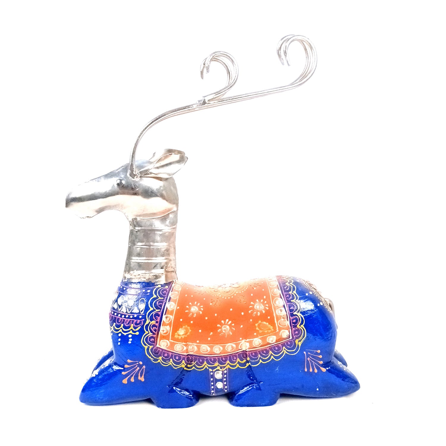 Deer Showpiece Set | Reindeer Statue | Animal Figurines - for Home Decor, Garden, Balcony, Living Room & Gifts - 14 Inch (Pack of 3) - Apkamart #Colour_Blue