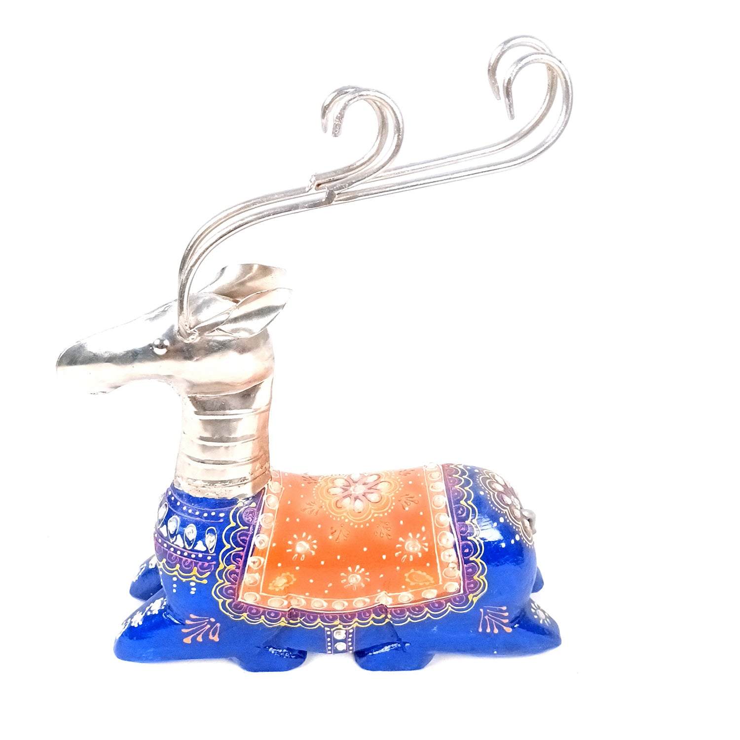 Deer Showpiece Set | Reindeer Statue | Animal Figurines - for Home Decor, Garden, Balcony, Living Room & Gifts - 14 Inch (Pack of 3) - Apkamart #Colour_Blue