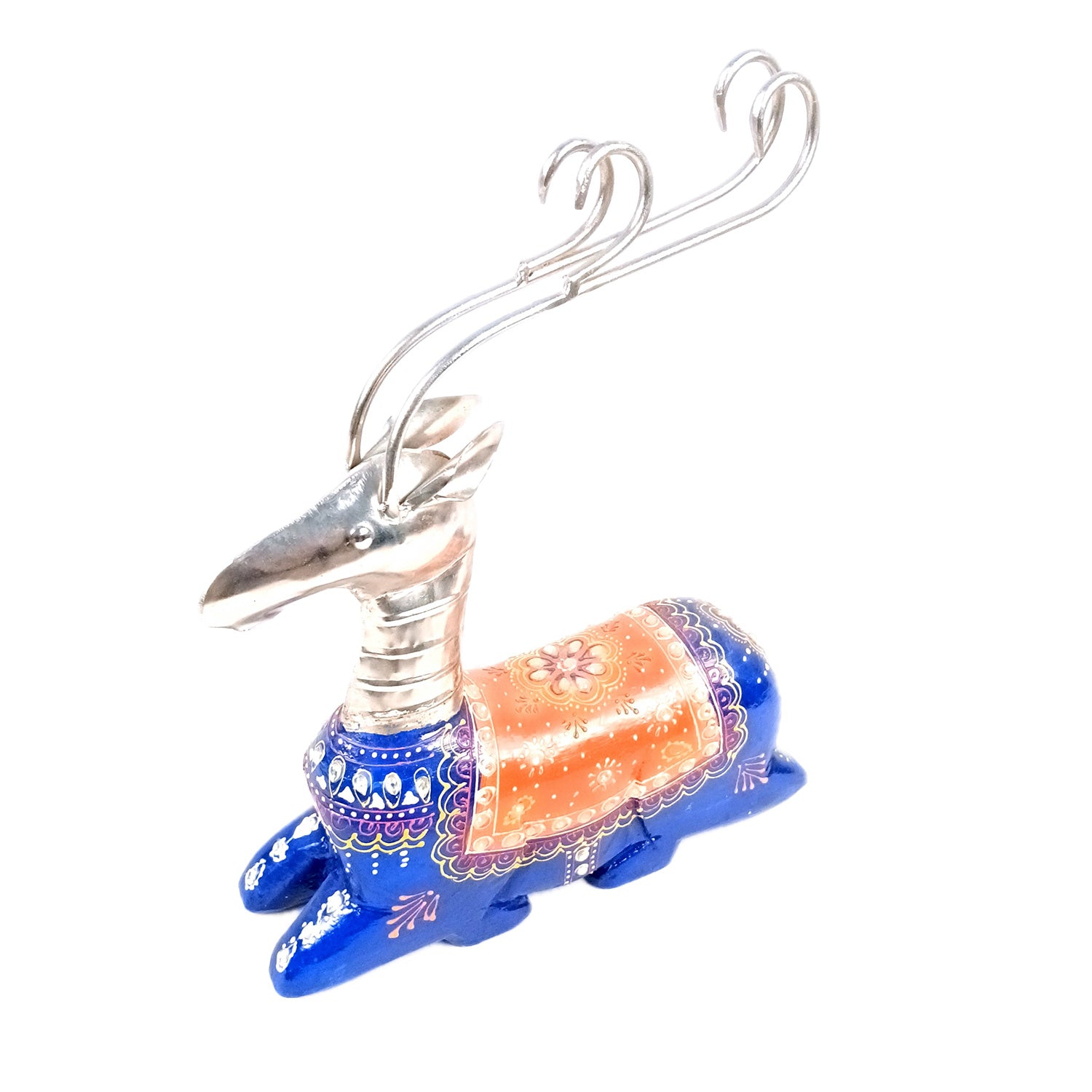 Deer Showpiece Set | Reindeer Statue | Animal Figurines - for Home Decor, Garden, Balcony, Living Room & Gifts - 14 Inch (Pack of 3) - Apkamart #Colour_Blue