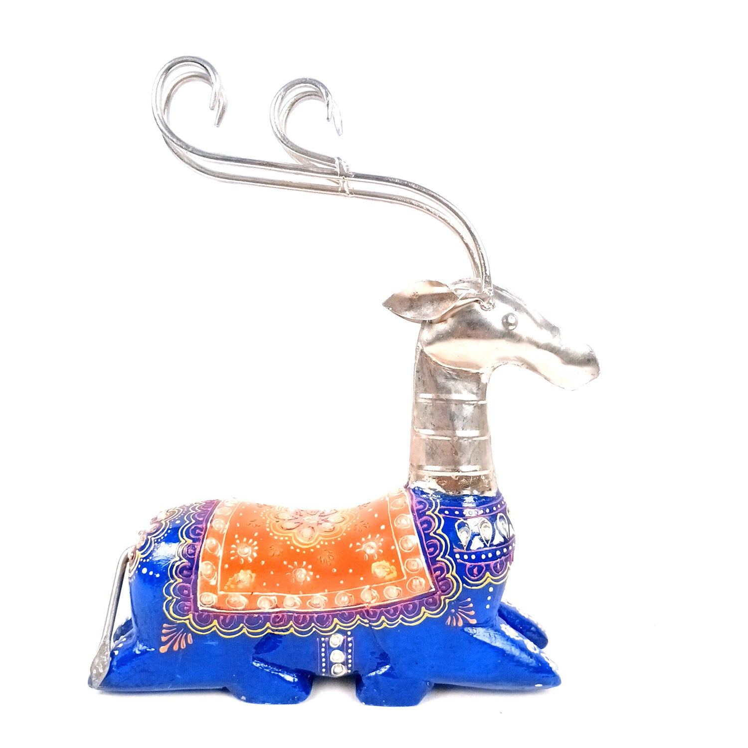 Deer Showpiece Set | Reindeer Statue | Animal Figurines - for Home Decor, Garden, Balcony, Living Room & Gifts - 14 Inch (Pack of 3) - Apkamart #Colour_Blue