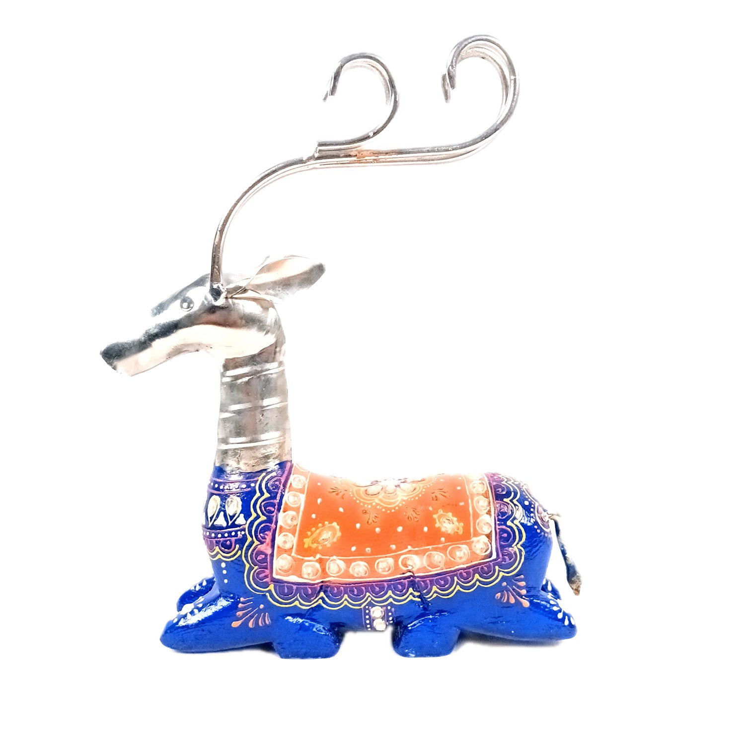 Deer Showpiece Set | Reindeer Statue | Animal Figurines - for Home Decor, Garden, Balcony, Living Room & Gifts - 14 Inch (Pack of 3) - Apkamart #Colour_Blue