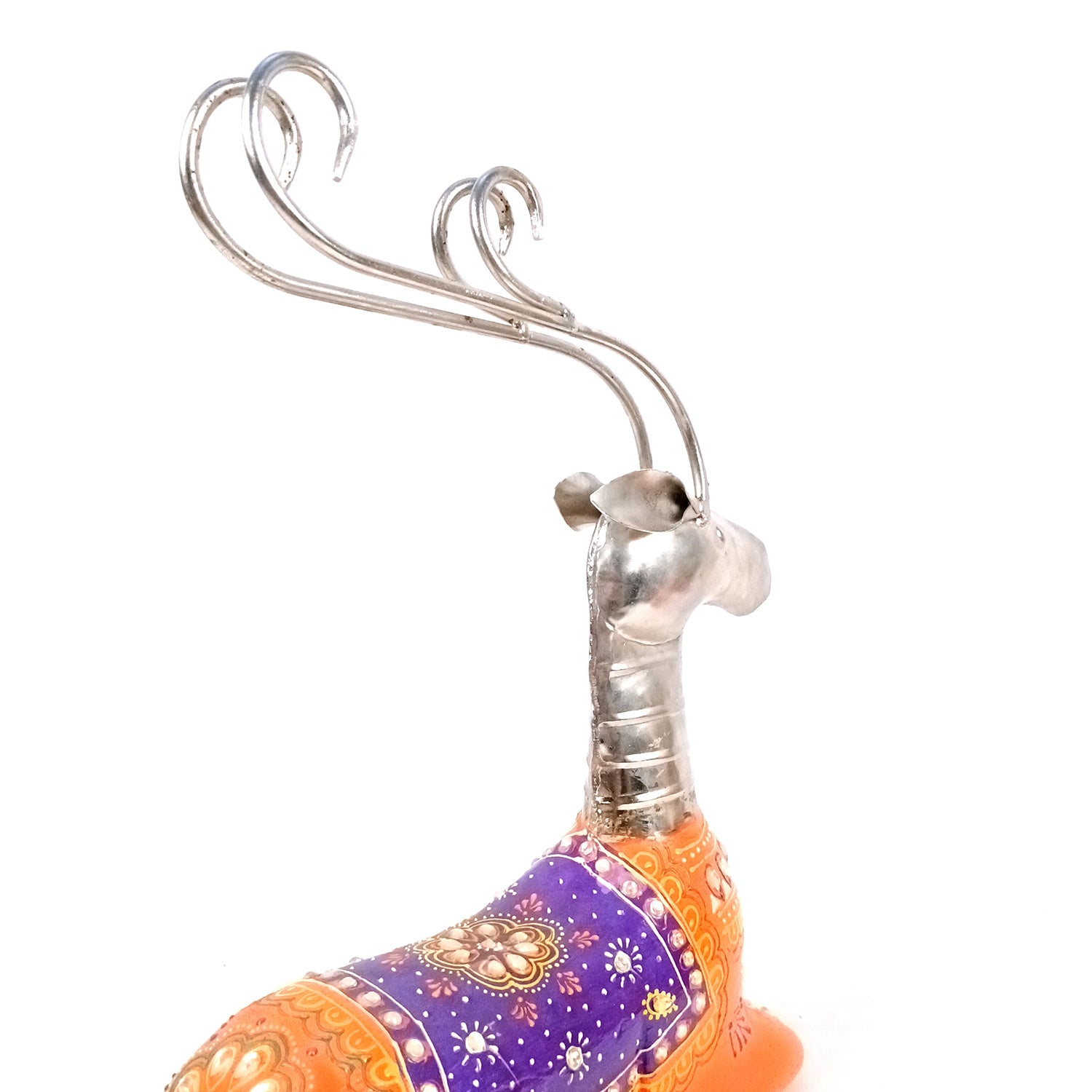 Deer Showpiece Set | Reindeer Statue | Animal Figurines - for Home Decor, Garden, Balcony, Living Room & Gifts - 14 Inch (Pack of 3) - Apkamart #Colour_Orange