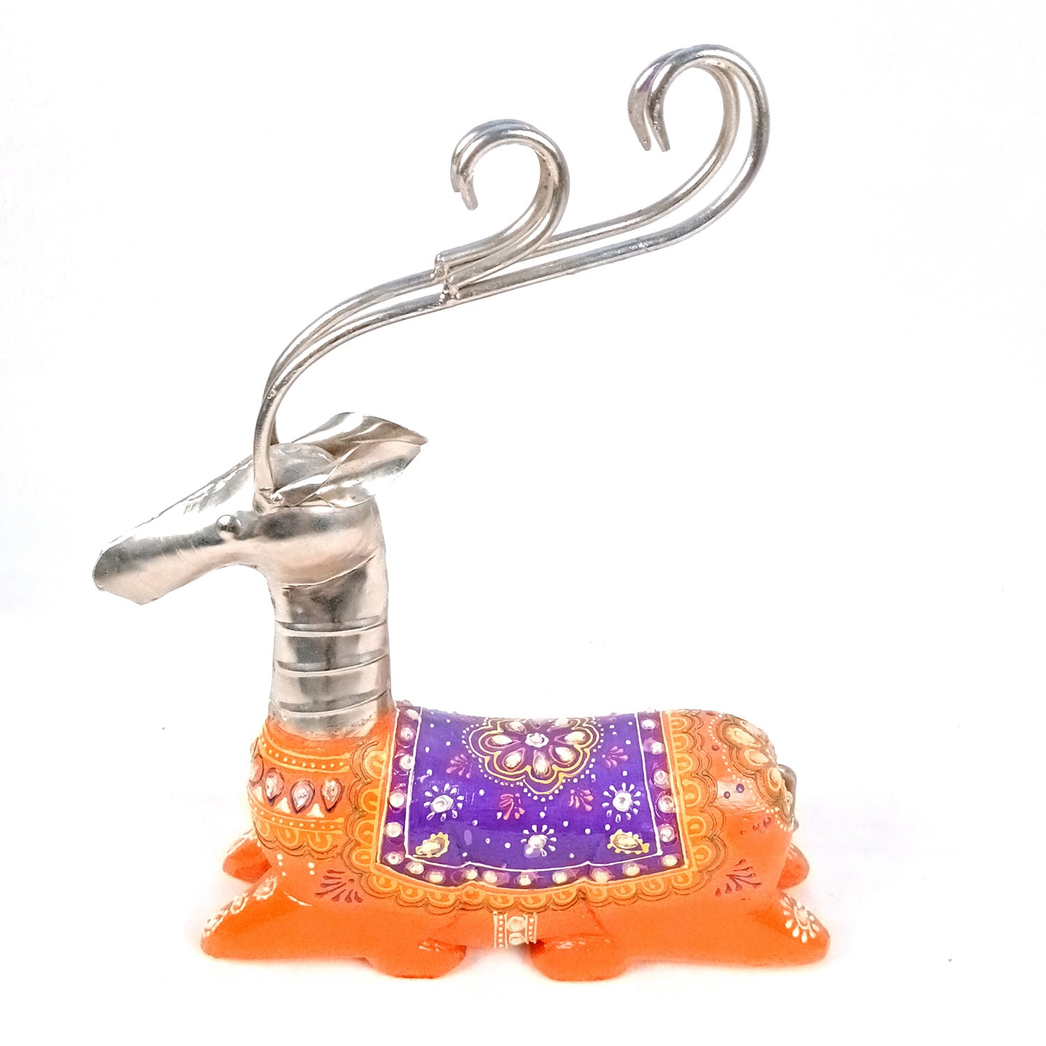 Deer Showpiece Set | Reindeer Statue | Animal Figurines - for Home Decor, Garden, Balcony, Living Room & Gifts - 14 Inch (Pack of 3) - Apkamart #Colour_Orange