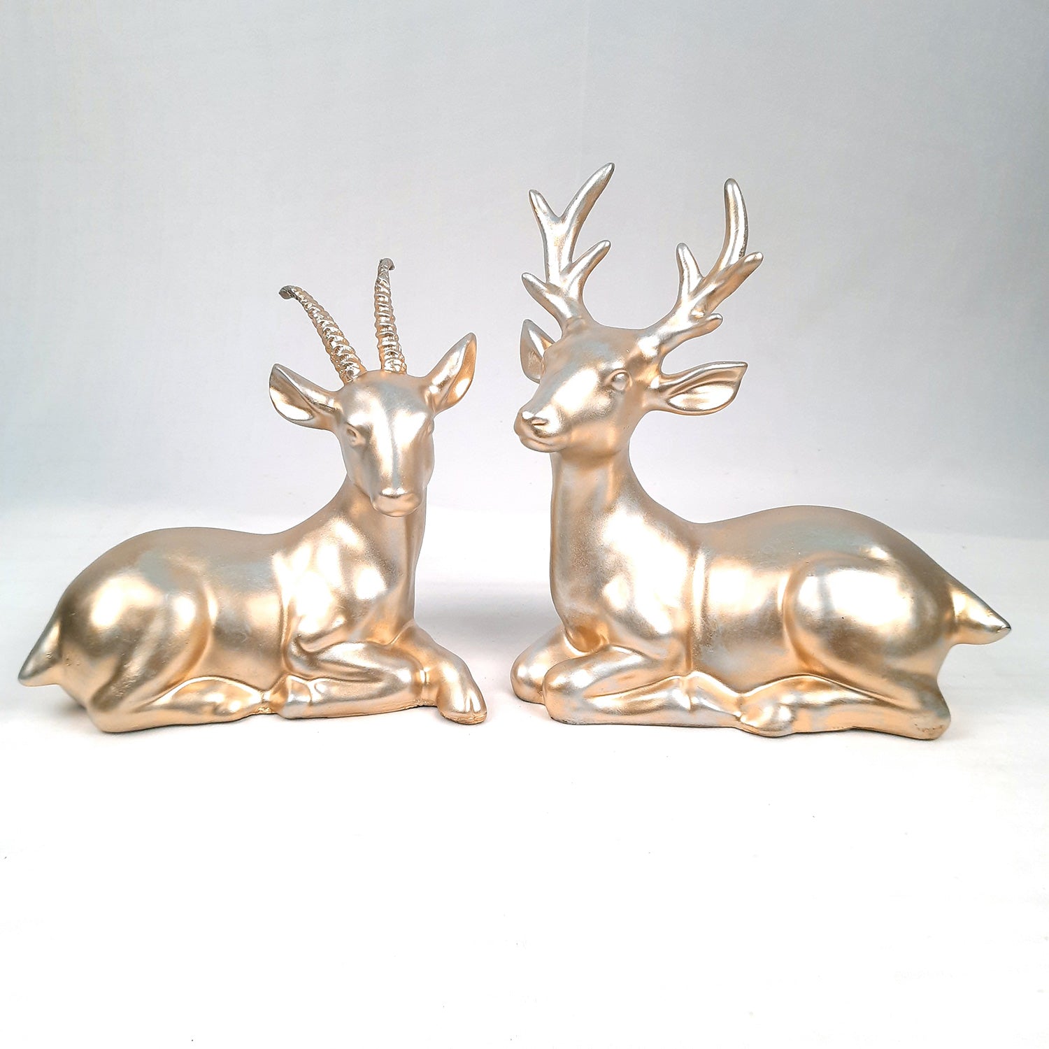 Deer Couple Showpiece | Reindeer Statue | Animal Figurines - for Home Decor, Garden, Balcony, Living Room & Gifts - Apkamart #Style_Style 1