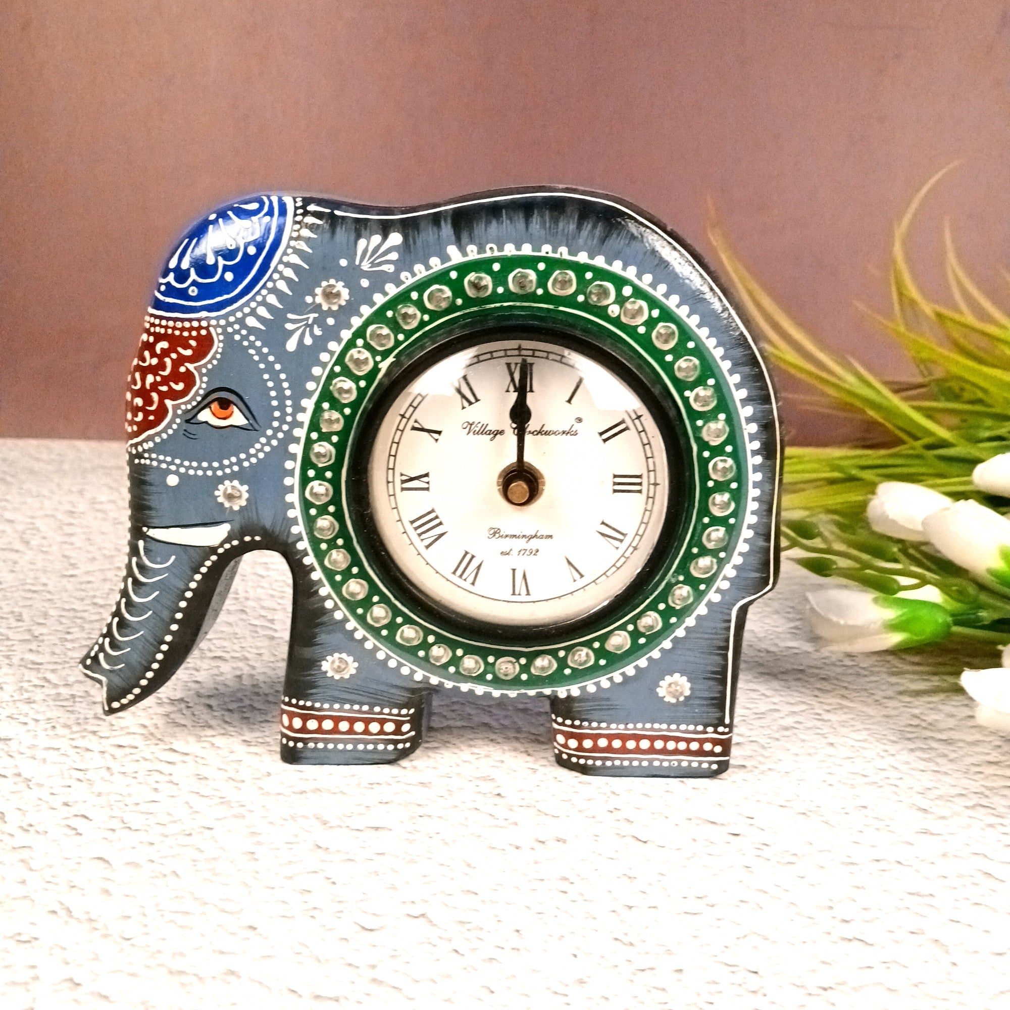 Desk Clock for Home & Office | Elephant Shape Modern Desk Timepiece for Living Room, Bedroom, Study & Gifting - 7 Inch - Apkamart