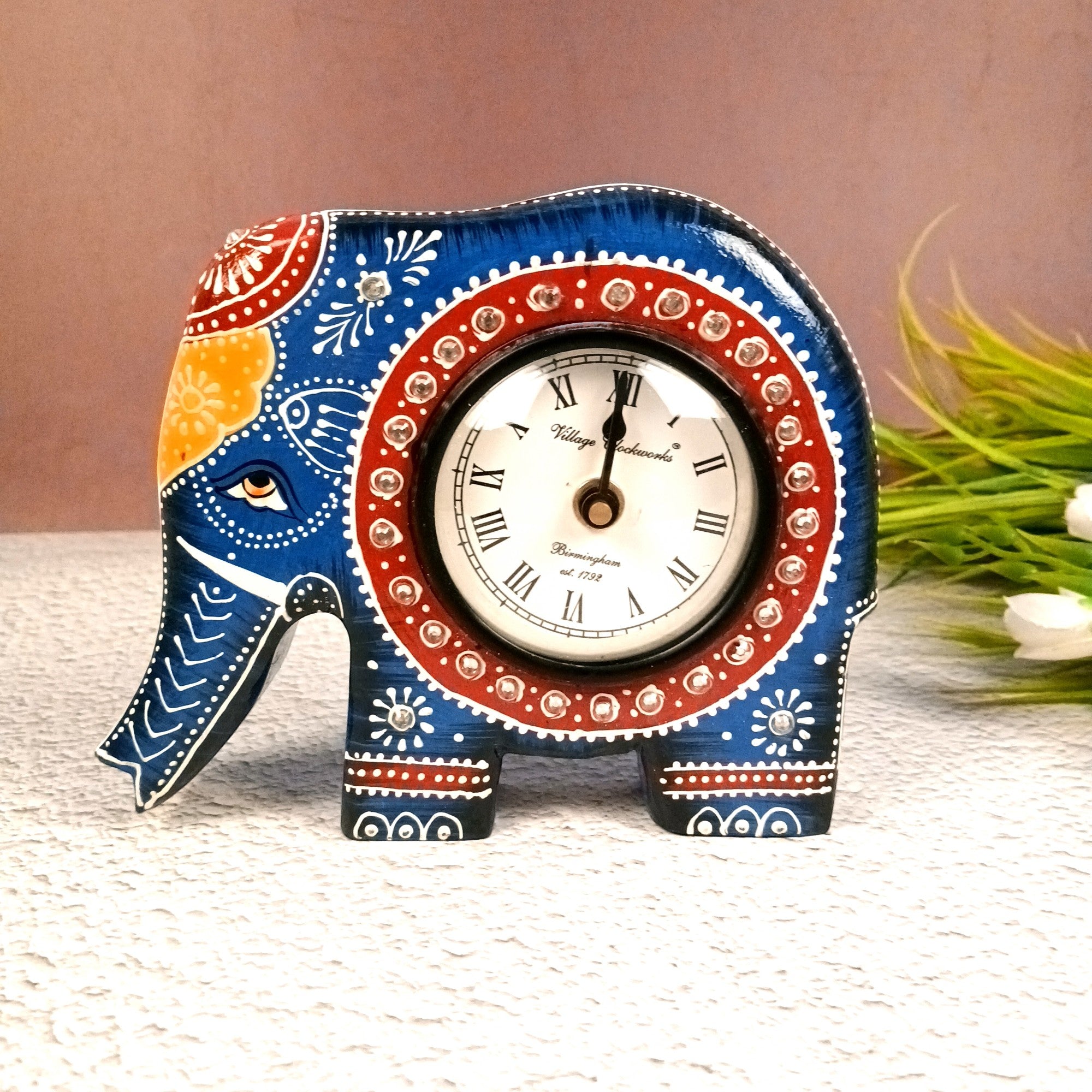 Elephant Shape Desk Clock – Table Clock for Home & Office Decor | Modern Desk Timepiece for Living Room, Bedroom, Study & Gifting - 7 Inch - Apkamart