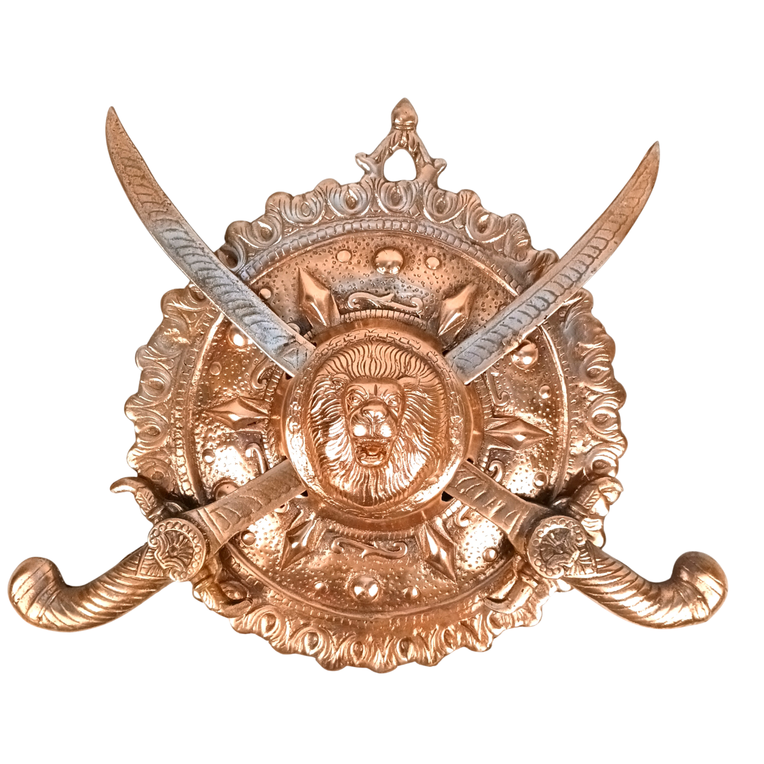 Dhal Talwar Wall Hanging | Decorative Shield & Sword Showpiece for Wall Decor, Living Room & Office | Traditional Indian Wall Art | Gift for Housewarming - 12 Inch - Apkamart