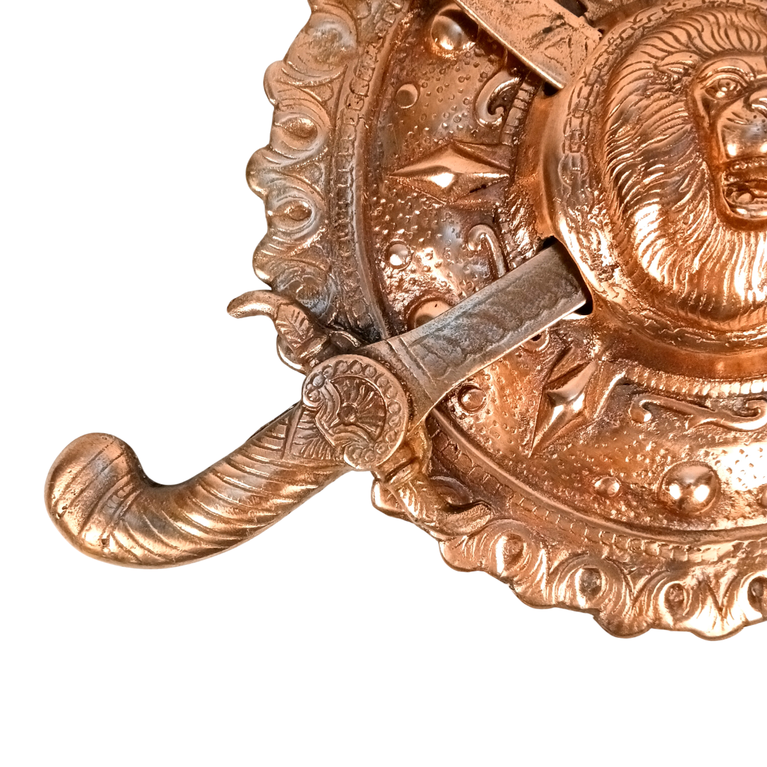 Dhal Talwar Wall Hanging | Decorative Shield & Sword Showpiece for Wall Decor, Living Room & Office | Traditional Indian Wall Art | Gift for Housewarming - 12 Inch - Apkamart