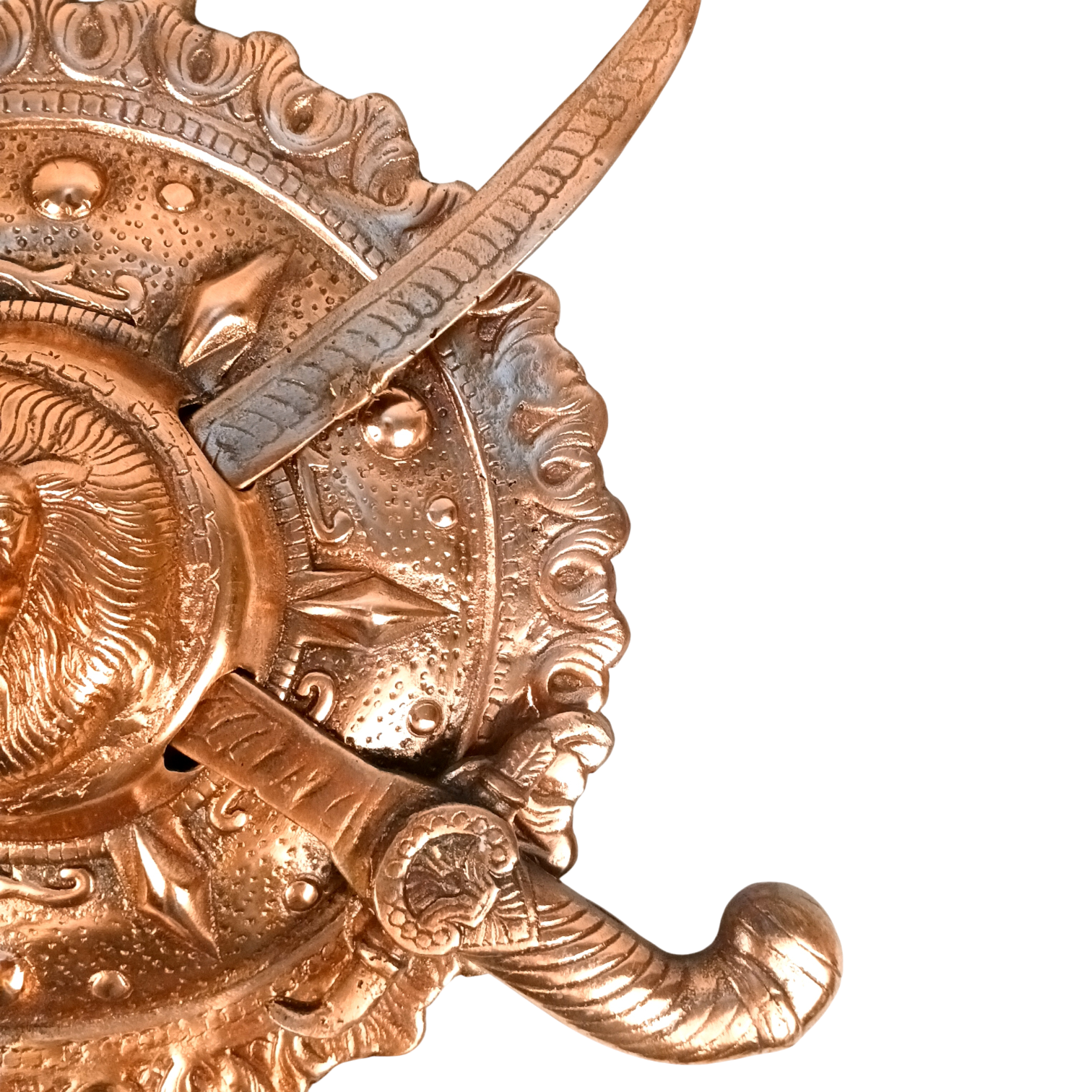 Dhal Talwar Wall Hanging | Decorative Shield & Sword Showpiece for Wall Decor, Living Room & Office | Traditional Indian Wall Art | Gift for Housewarming - 12 Inch - Apkamart