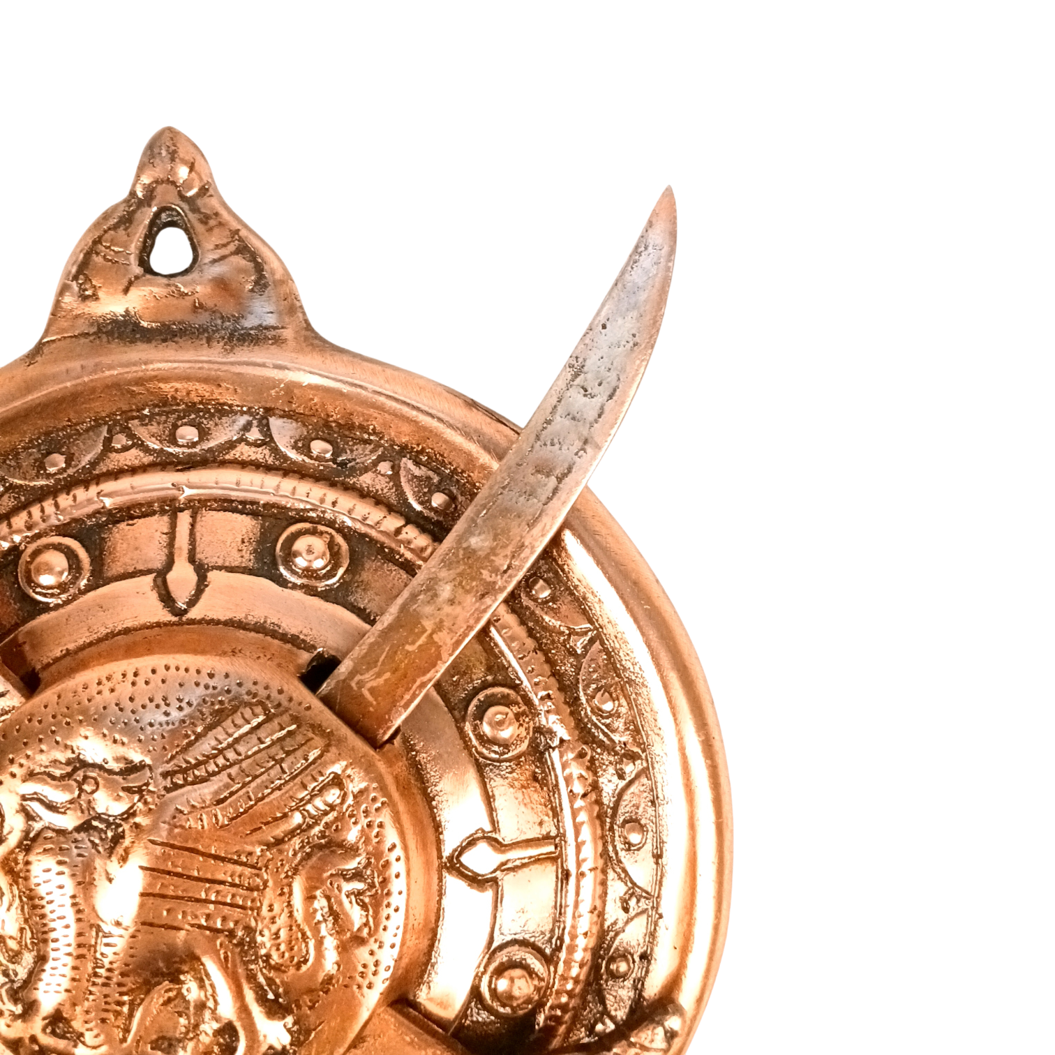 Dhal Talwar Wall Hanging | Decorative Shield & Sword Showpiece for Wall Decor, Living Room & Office | Traditional Indian Wall Art - 10 Inch - Apkamart