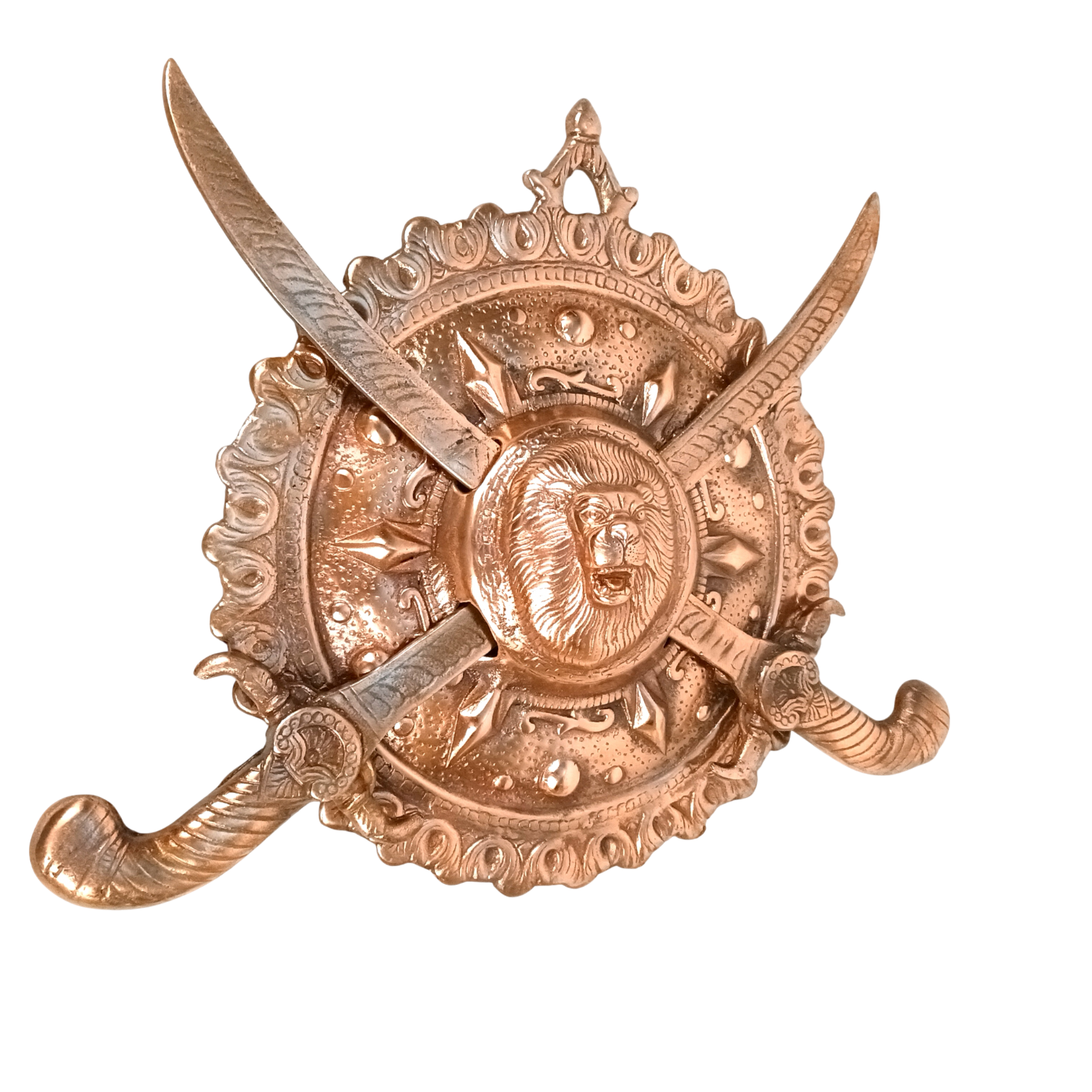 Dhal Talwar Wall Hanging | Decorative Shield & Sword Showpiece for Wall Decor, Living Room & Office | Traditional Indian Wall Art | Gift for Housewarming - 12 Inch - Apkamart