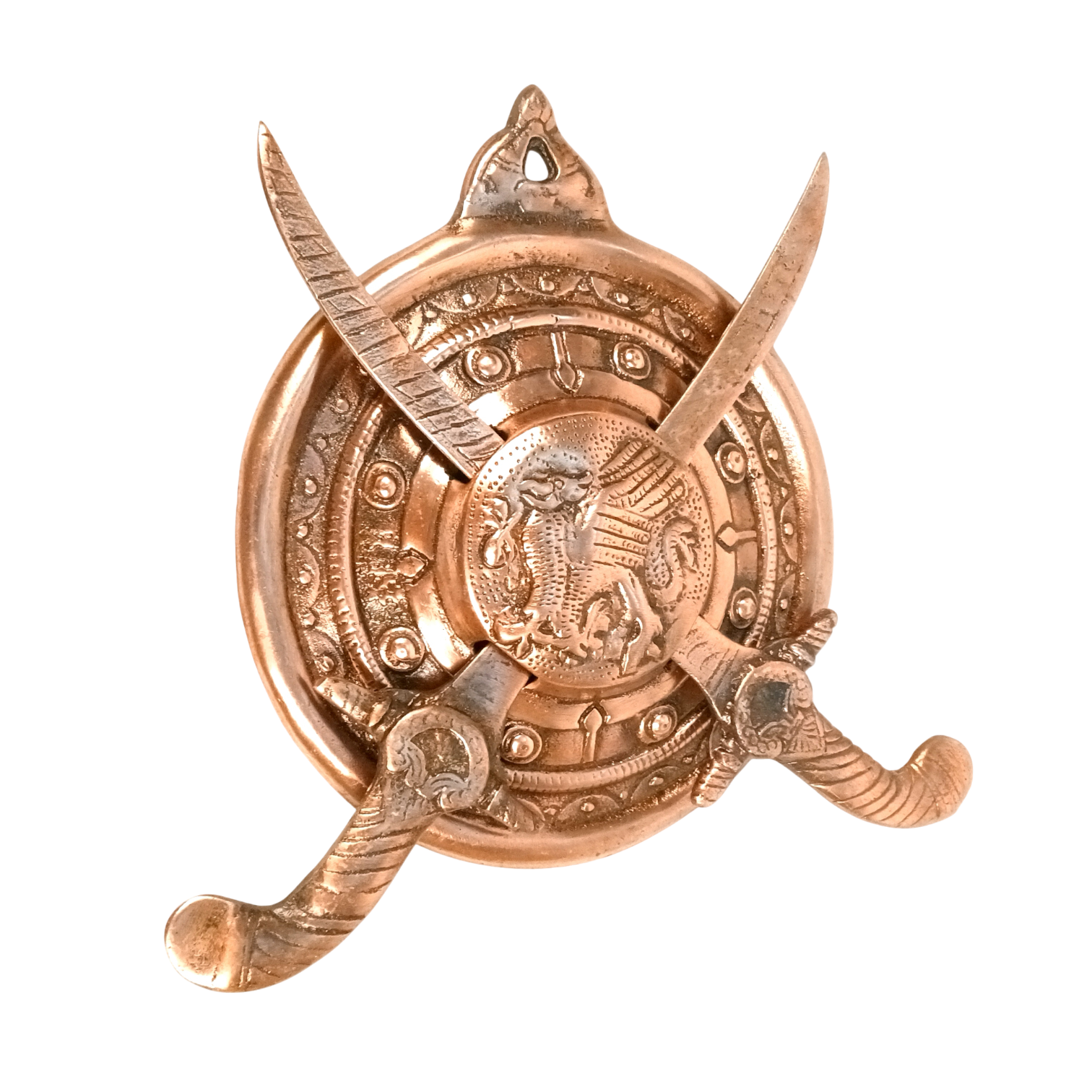 Dhal Talwar Wall Hanging | Decorative Shield & Sword Showpiece for Wall Decor, Living Room & Office | Traditional Indian Wall Art - 10 Inch - Apkamart