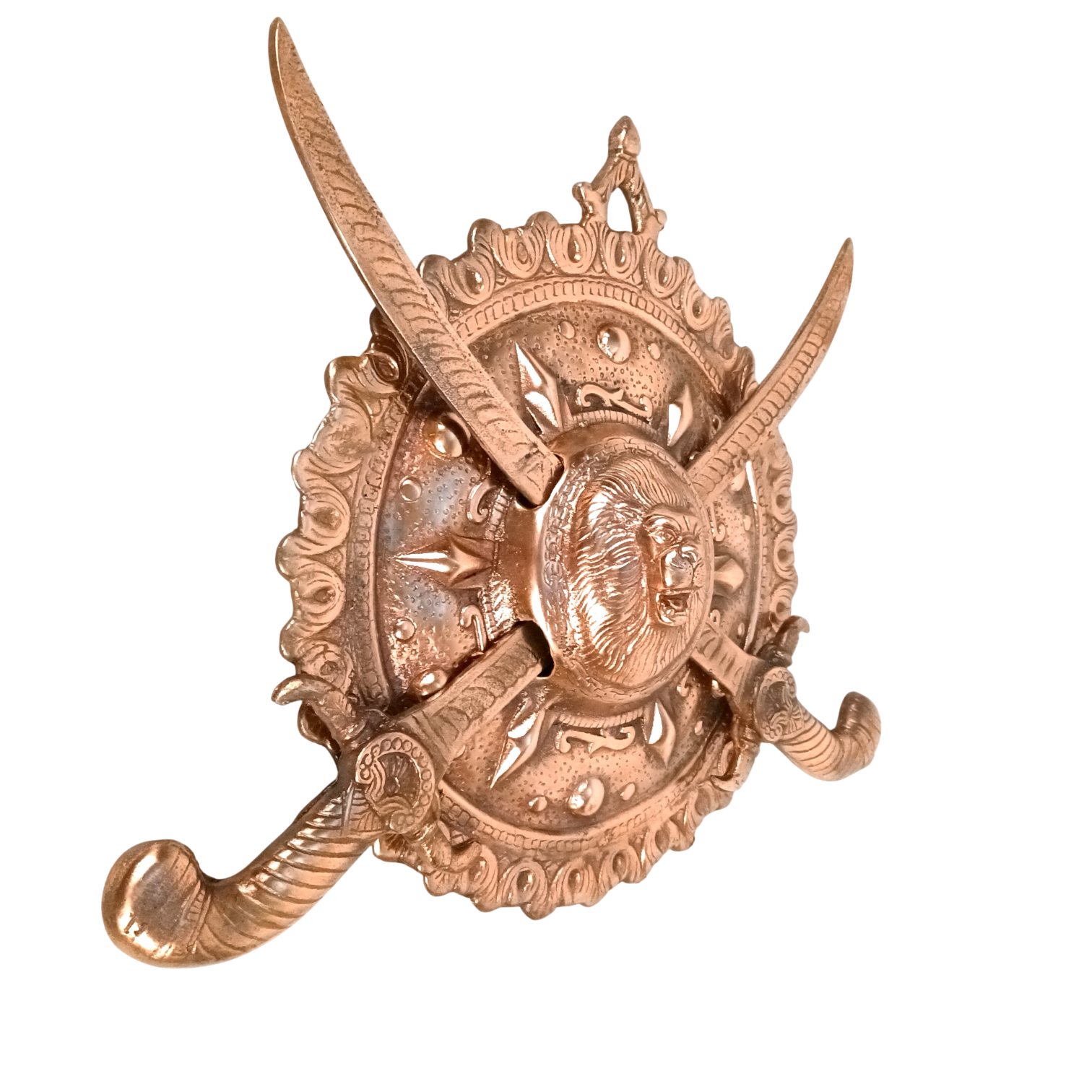 Dhal Talwar Wall Hanging | Decorative Shield & Sword Showpiece for Wall Decor, Living Room & Office | Traditional Indian Wall Art | Gift for Housewarming - 12 Inch - Apkamart