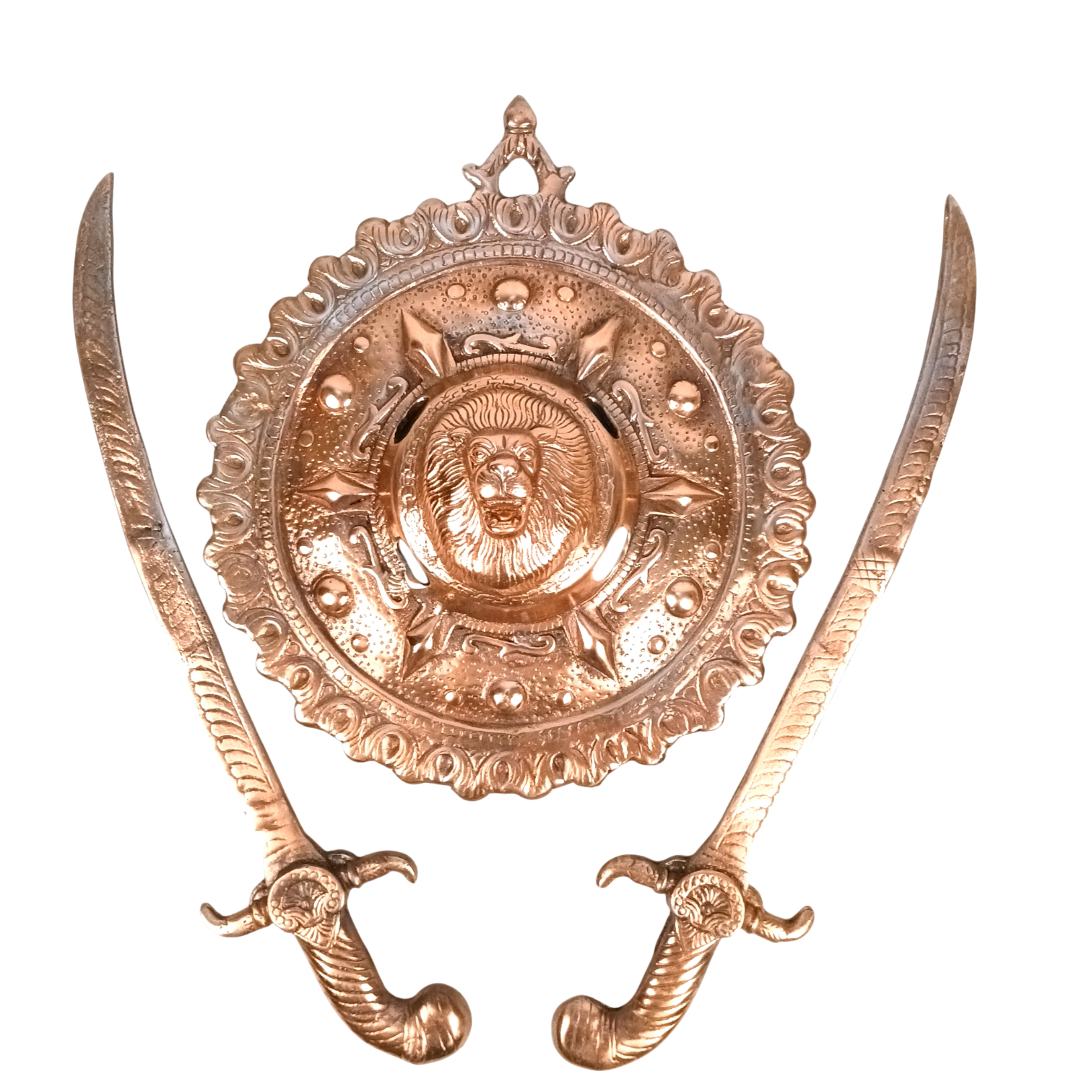 Dhal Talwar Wall Hanging | Decorative Shield & Sword Showpiece for Wall Decor, Living Room & Office | Traditional Indian Wall Art | Gift for Housewarming - 12 Inch - Apkamart