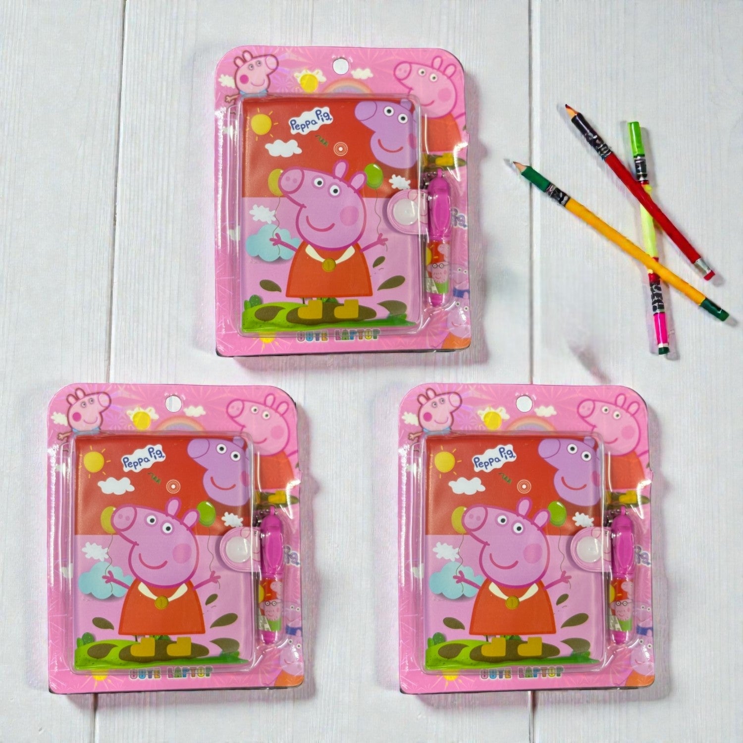 Pencil Diary Set for Kids | Cartoon Stationery Kit for School, Gift & Return Gift - Apkamart #Style_Pack Of 3