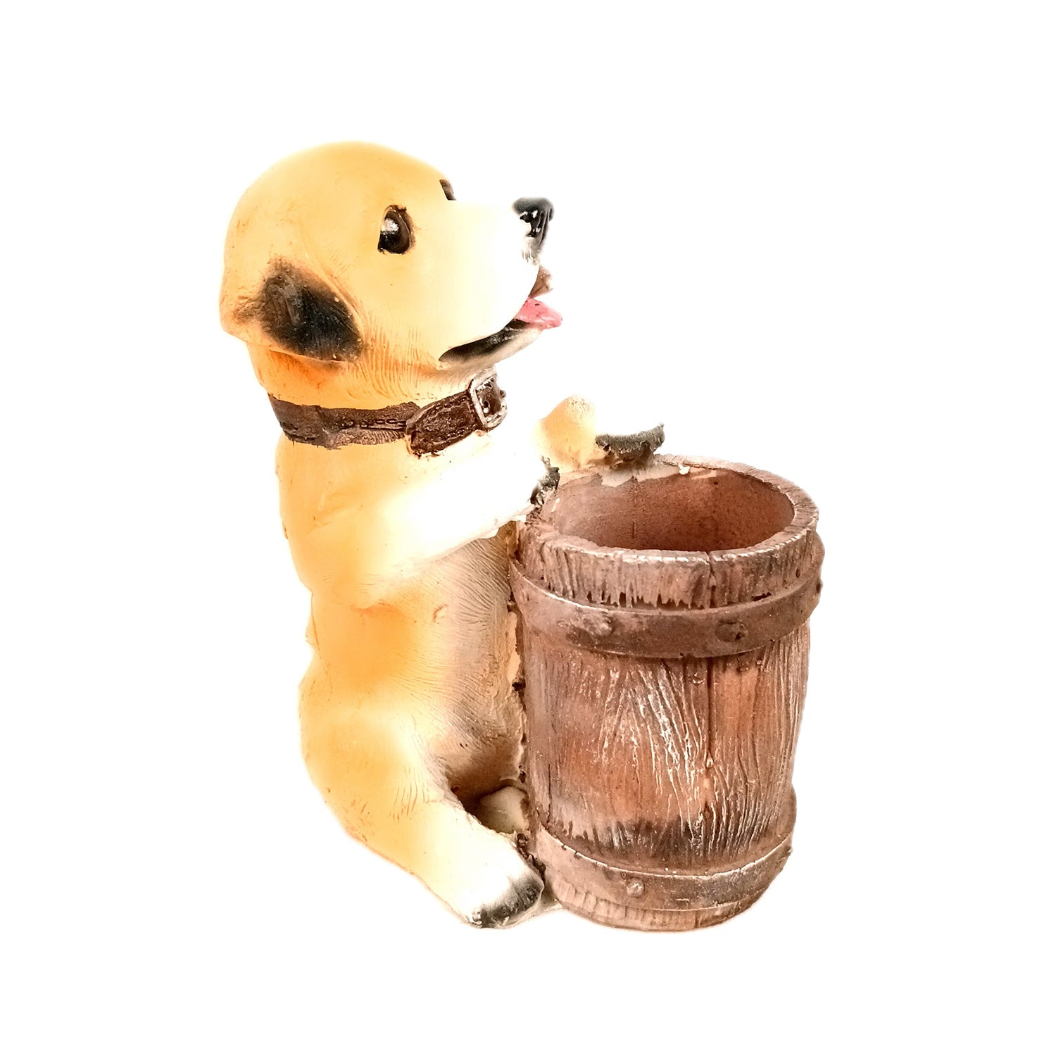 Cute Dog Decorative Pen Pencil Holder / Cutlery Stand | Dog Holding Basket Showpiece - for Kids Study Table, office Desk, Home Decor & Gifts - 6 Inch - Apkamart #Style_Design 2