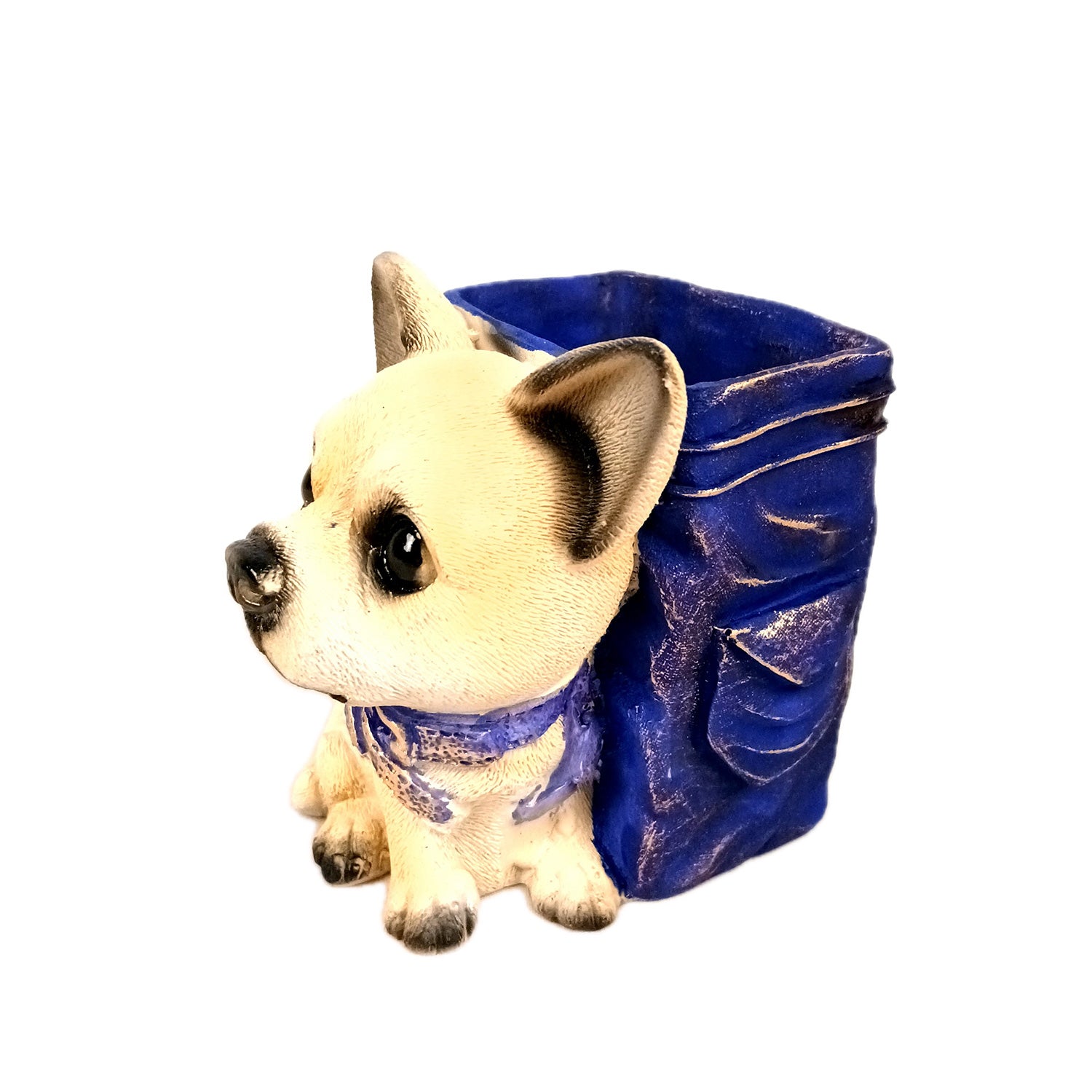 Cute Dog Decorative Pen Pencil Holder / Cutlery Stand | Dog Holding Basket Showpiece | Multipurpose Organizer - for Kids Study Table, office Desk, Home Decor & Gifts - 5 Inch - Apkamart #Style_Design 3