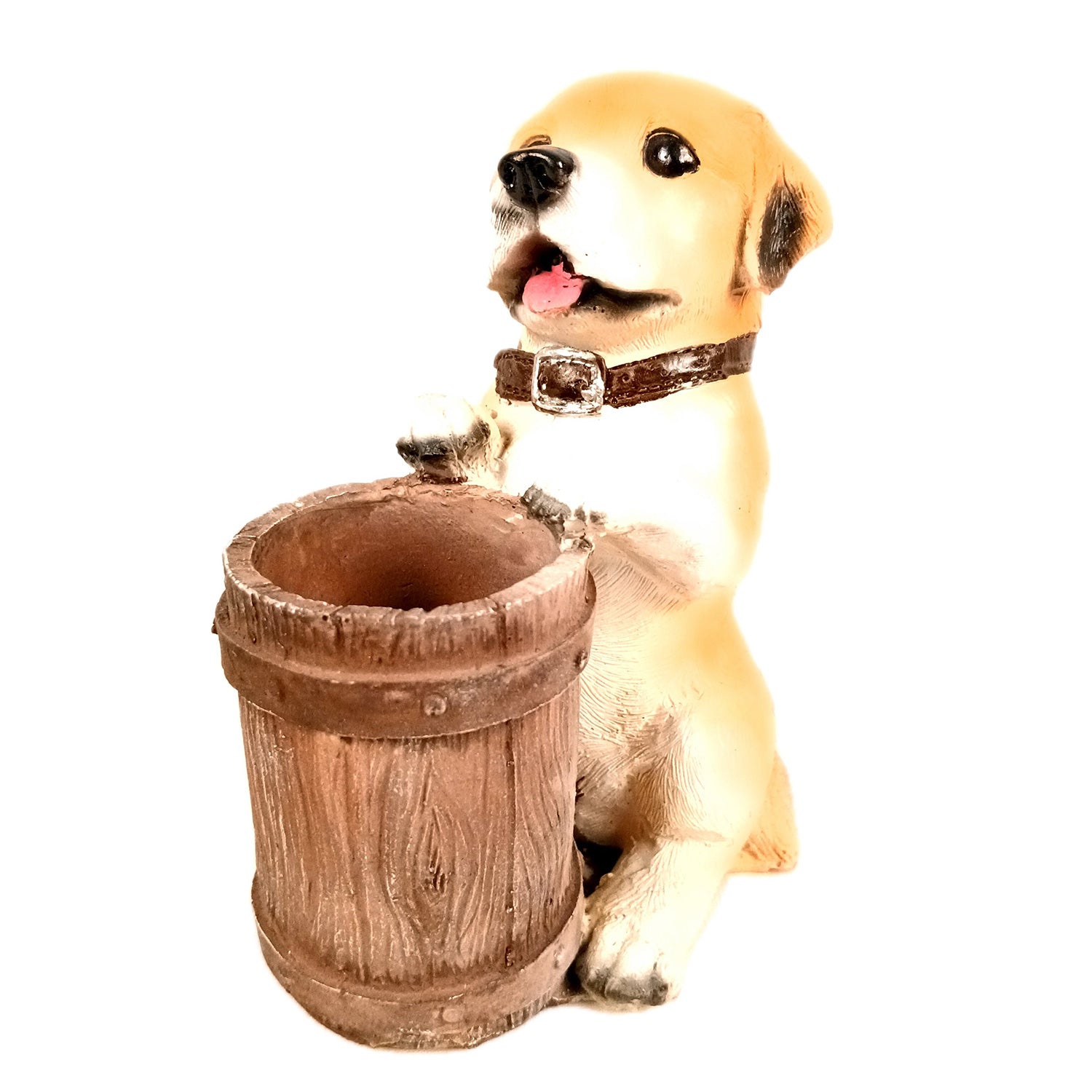 Cute Dog Decorative Pen Pencil Holder / Cutlery Stand | Dog Holding Basket Showpiece - for Kids Study Table, office Desk, Home Decor & Gifts - 6 Inch - Apkamart #Style_Design 2