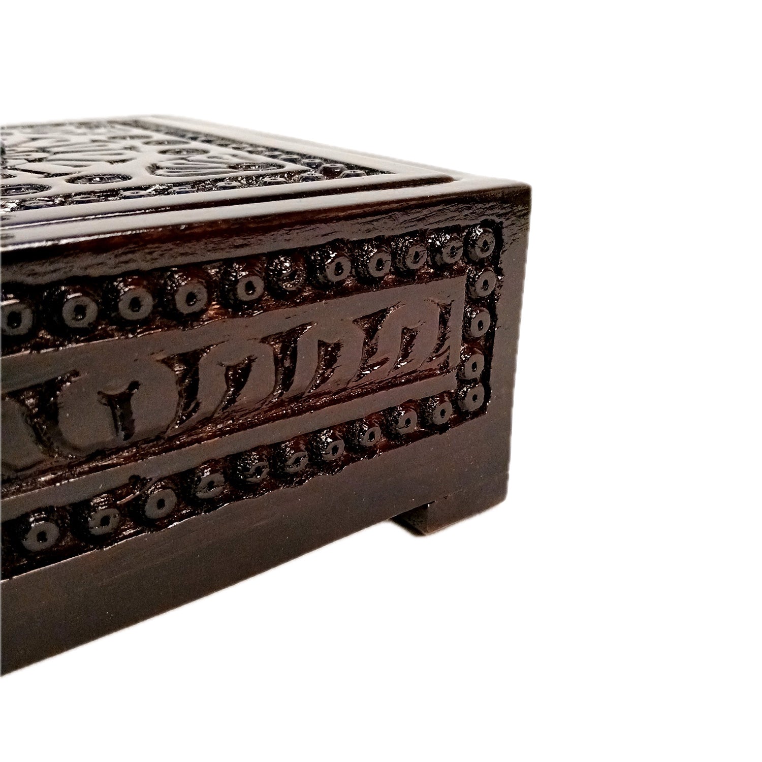 Wooden Dry Fruit Box with Lid | Mukhwas Bowl with Four Compartments - for Kitchen, Serving, Home, Dining Table Decor & Diwali Gifts - 8 Inch (Wood, Brown) - Apkamart