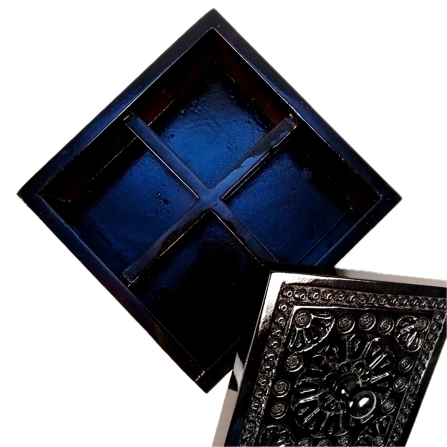 Wooden Dry Fruit Box with Lid | Mukhwas Bowl with Four Compartments - for Kitchen, Serving, Home, Dining Table Decor & Diwali Gifts - 8 Inch (Wood, Brown) - Apkamart