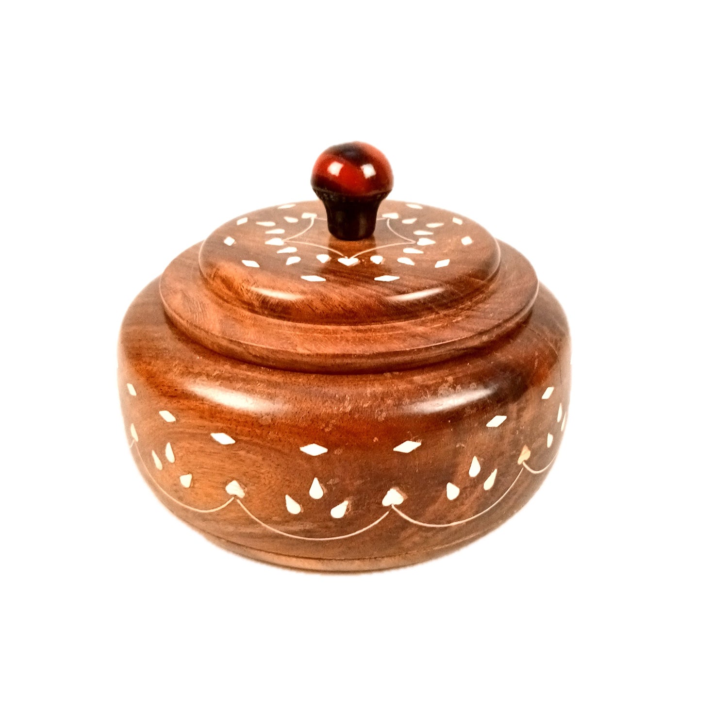 Wooden Dry Fruit Box with Lid | Mukhwas Bowl with Four Compartments - for Kitchen, Serving, Home, Dining Table Decor & Diwali Gifts - 6 Inch - Apkamart