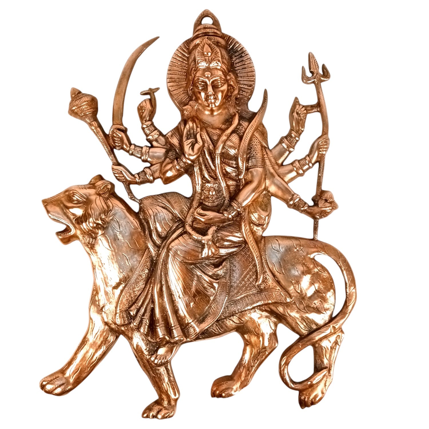 Durga Ji Wall Hanging Showpiece | Handicraft Spiritual Decor | Wall Art for Home | Gift for Festivals & Birthdays - 25 Inch - Apkamart