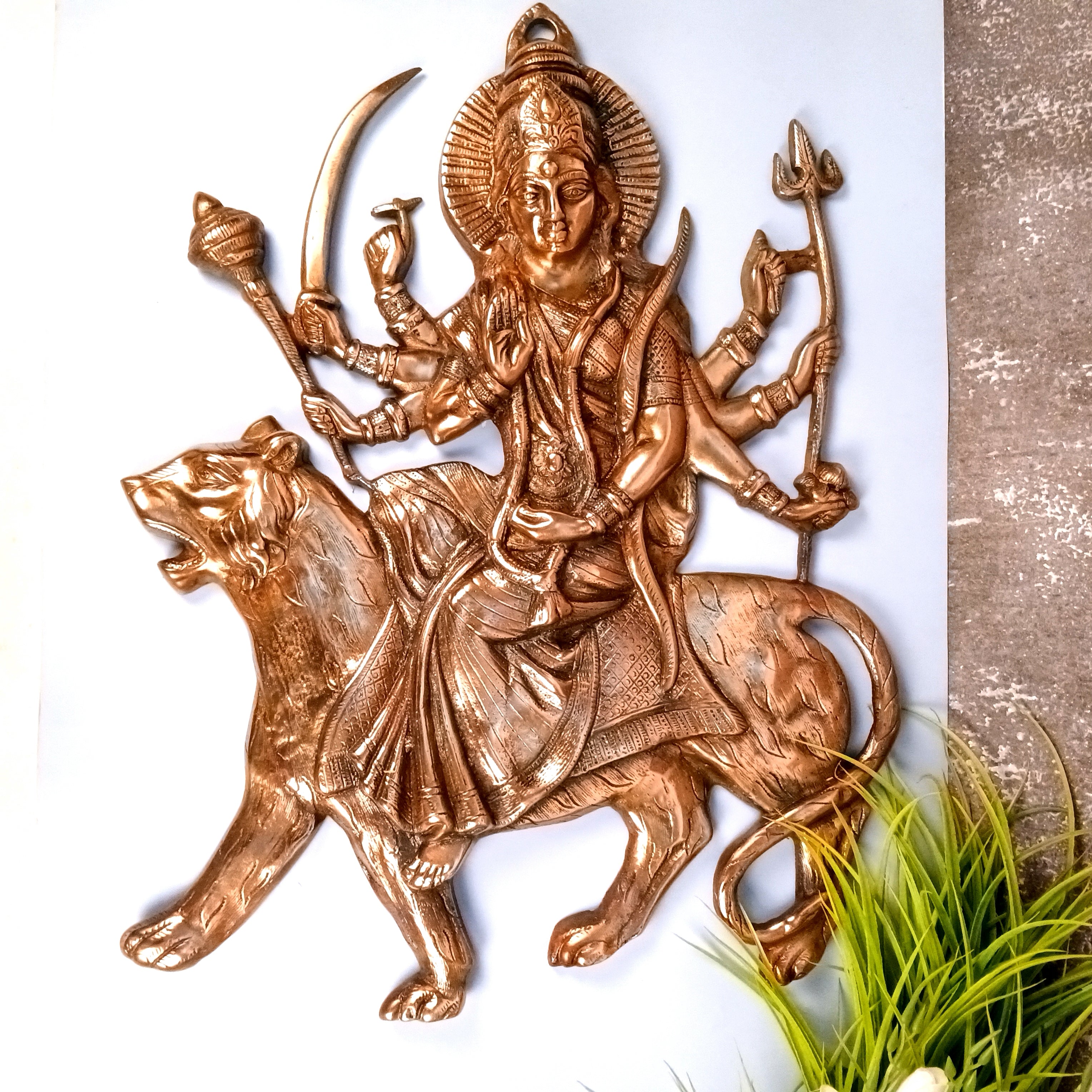Durga Ji Wall Hanging Showpiece | Handicraft Spiritual Decor | Wall Art for Home | Gift for Festivals & Birthdays - 25 Inch - Apkamart