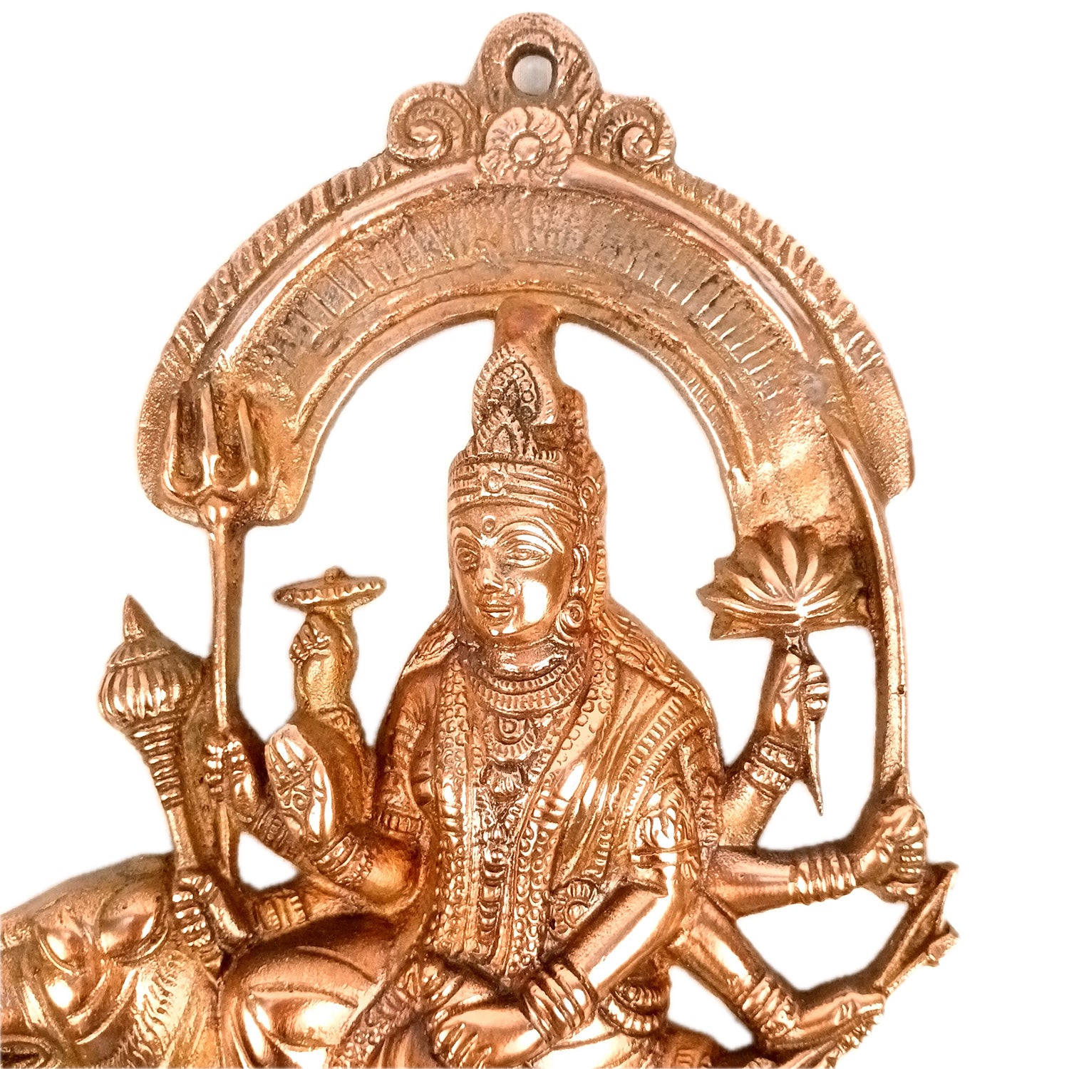 Goddess Durga Wall Hanging Statue | Devi Abme Maa | Shera Wali Mata Wall Idol | for Pooja, Temple, Home Decor & Navratri - 16 Inch - Apkamart