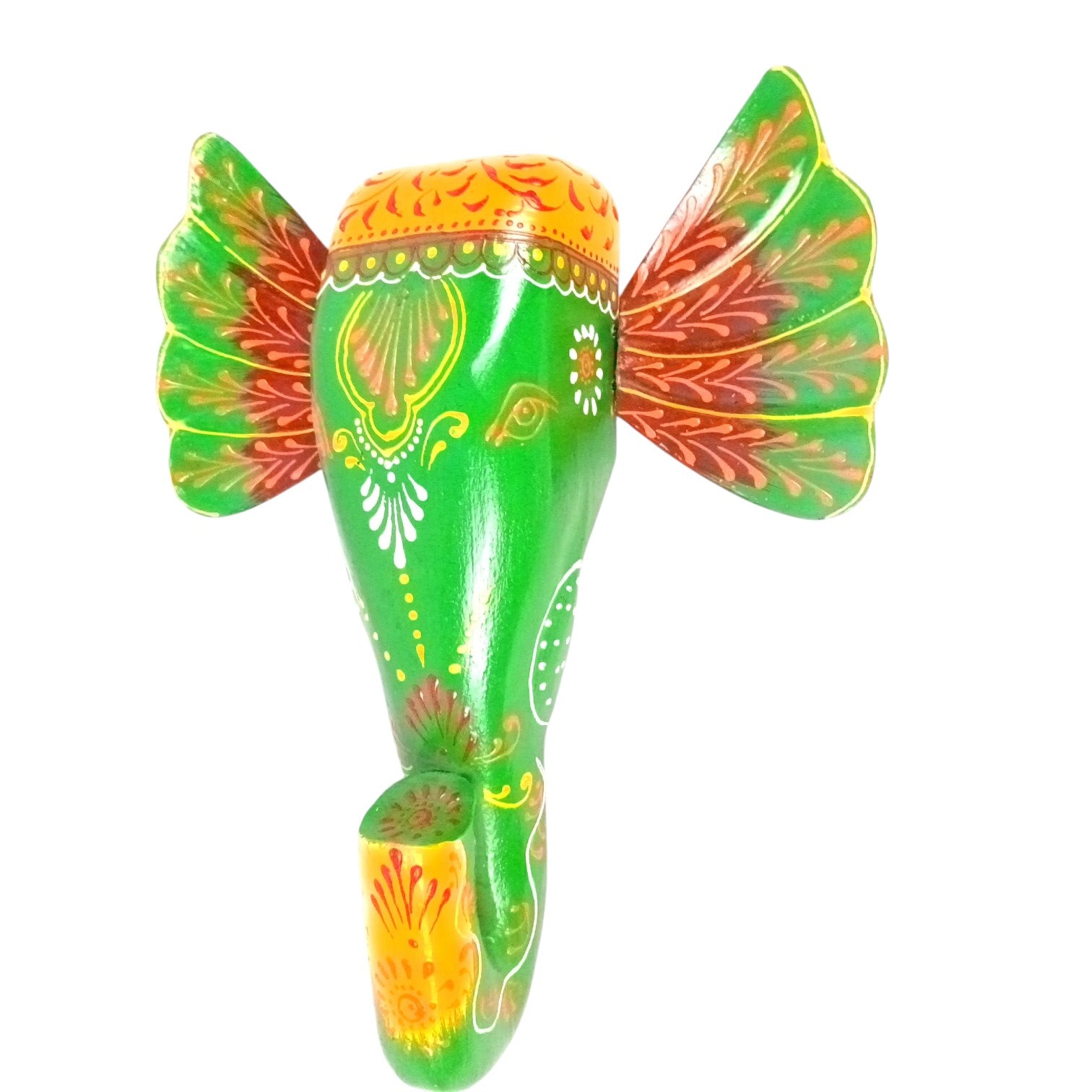 Elephant Head Wall Hanging | Wooden Wall Decor – 11 Inch - Apkamart