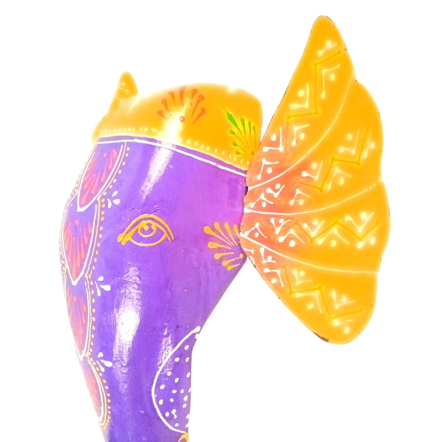 Elephant Head Wall Hanging | Wooden Hand-Painted Wall Decor – 11 Inch - Apkamart