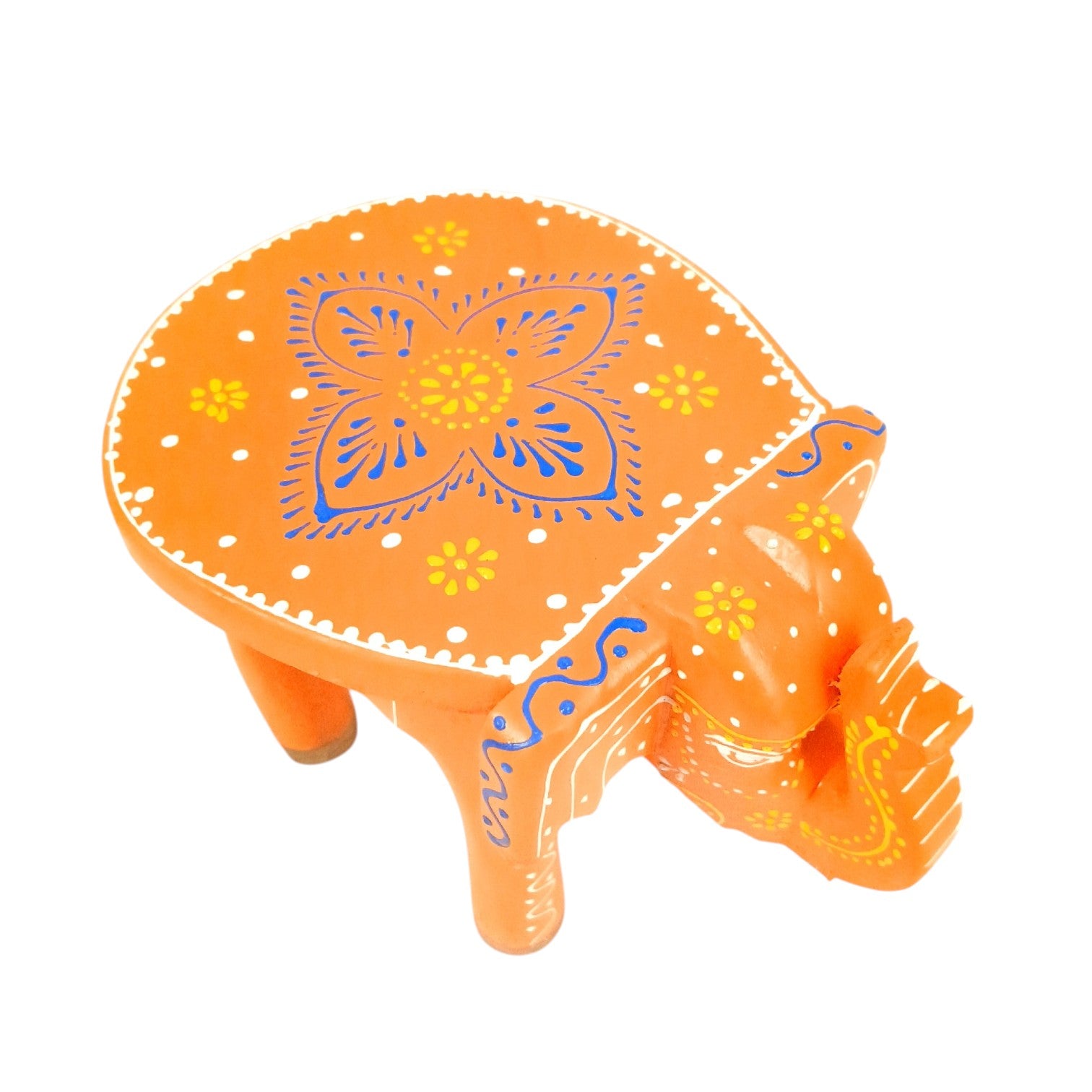 Elephant Stool Showpiece Wooden – 5 Inch - Apkamart