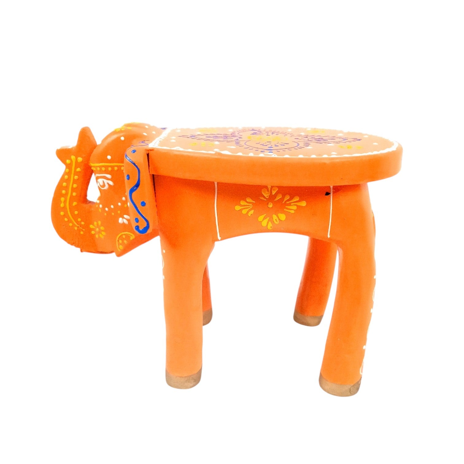 Elephant Stool Showpiece Wooden – 5 Inch - Apkamart