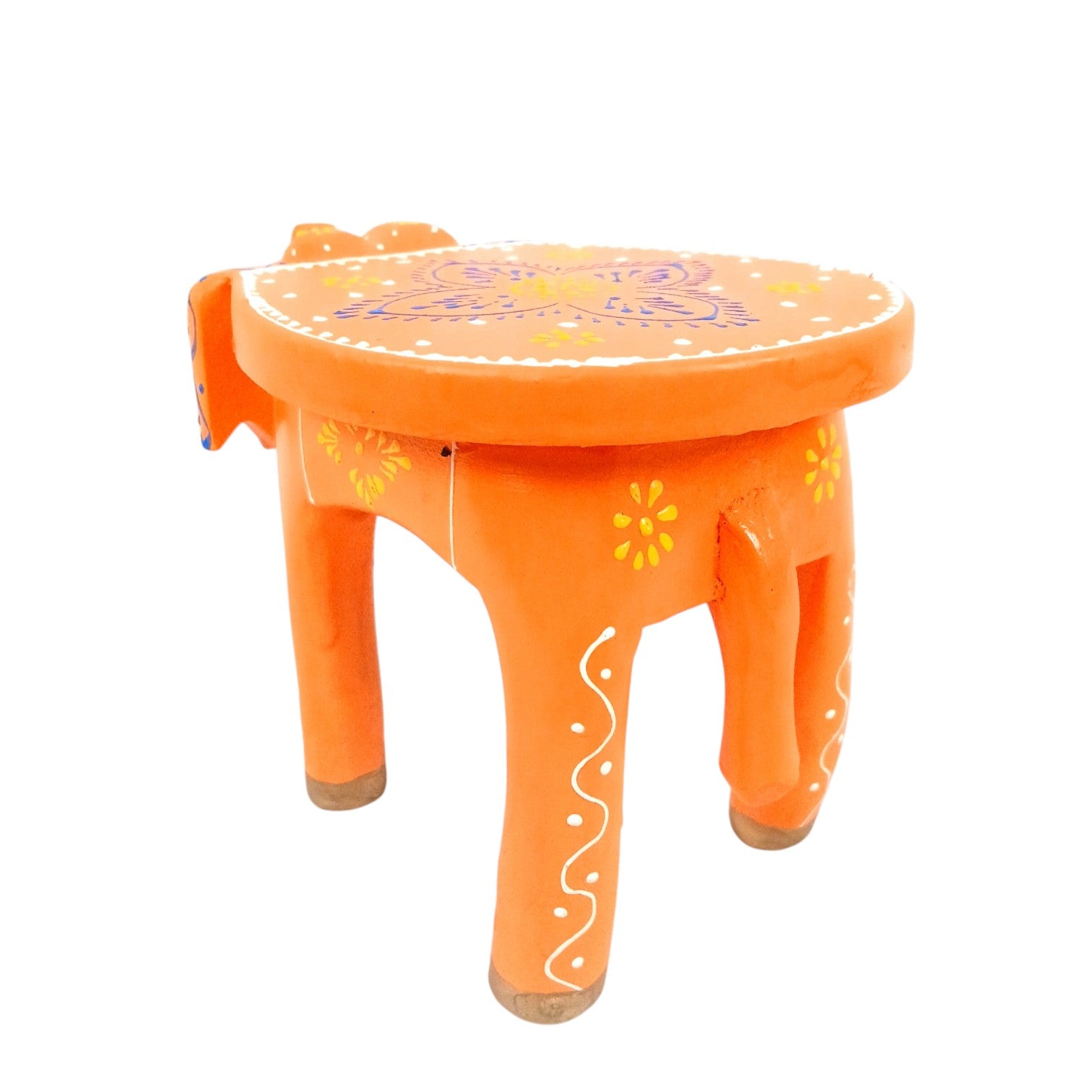 Elephant Stool Showpiece Wooden – 5 Inch - Apkamart