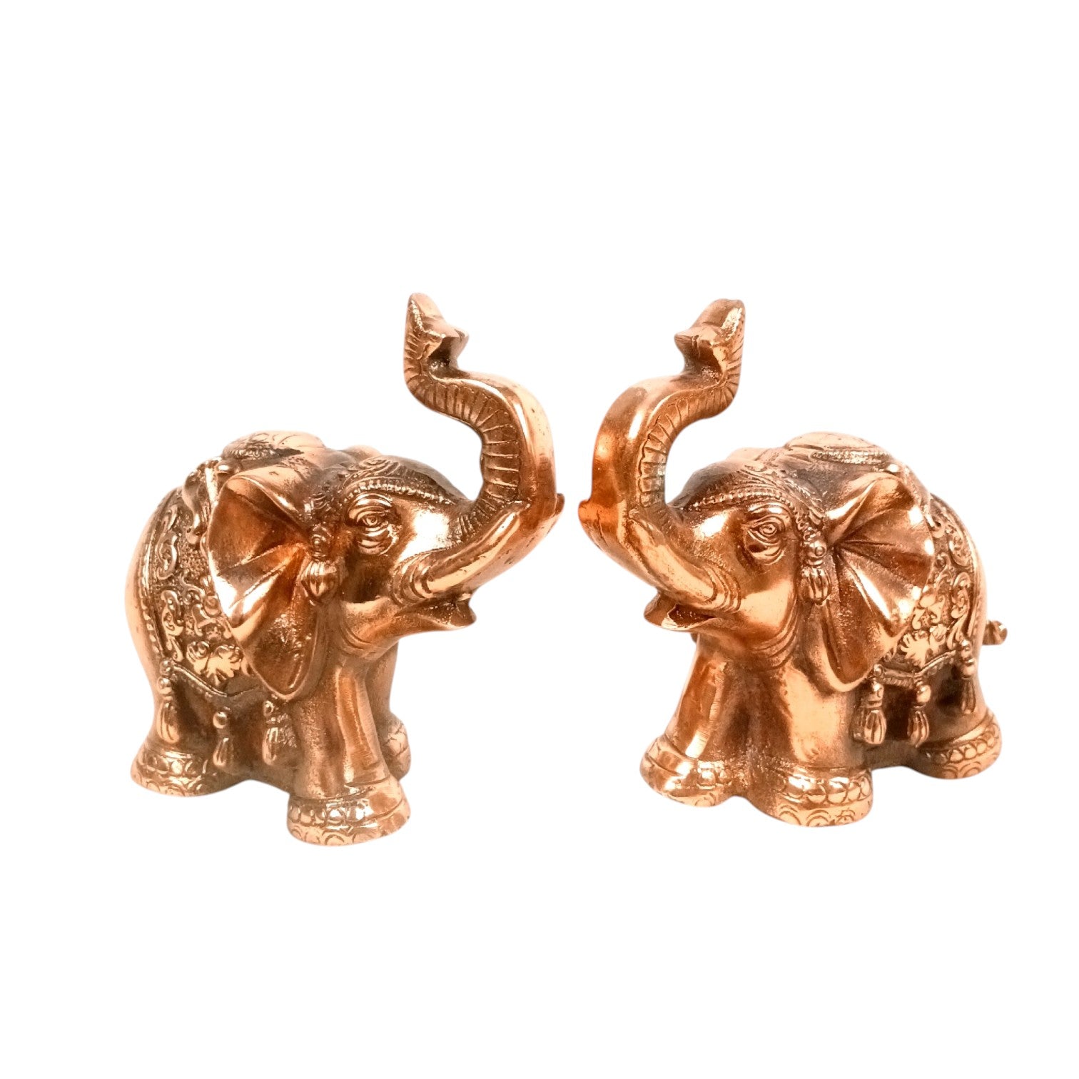 Elephant Showpiece For Home & Vastu - 7 Inch (Pack of 2) - Apkamart