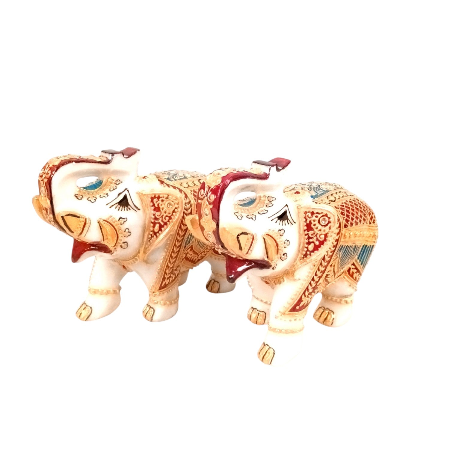 Marble Elephant Showpiece Set of 2 – 6 Inch - Apkamart