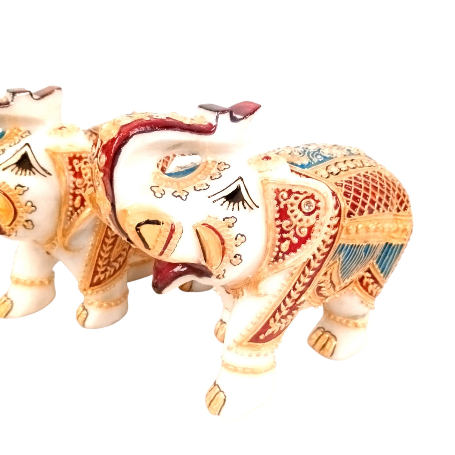 Marble Elephant Showpiece Set of 2 – 6 Inch - Apkamart