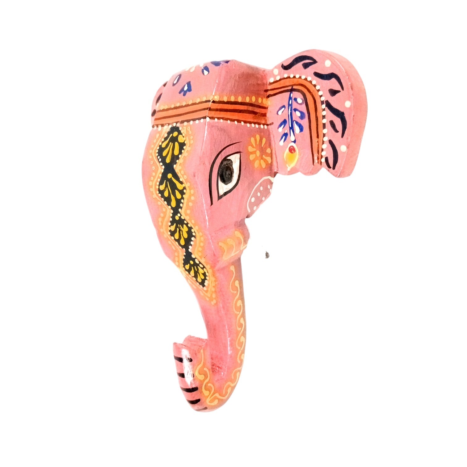 Elephant Head Wall Hanging – Wooden Decorative Showpiece | Handcrafted Wall Art | Elephant Face Home Decor | Living Room, Entrance, Office & Gift - 6 Inch - Apkamart