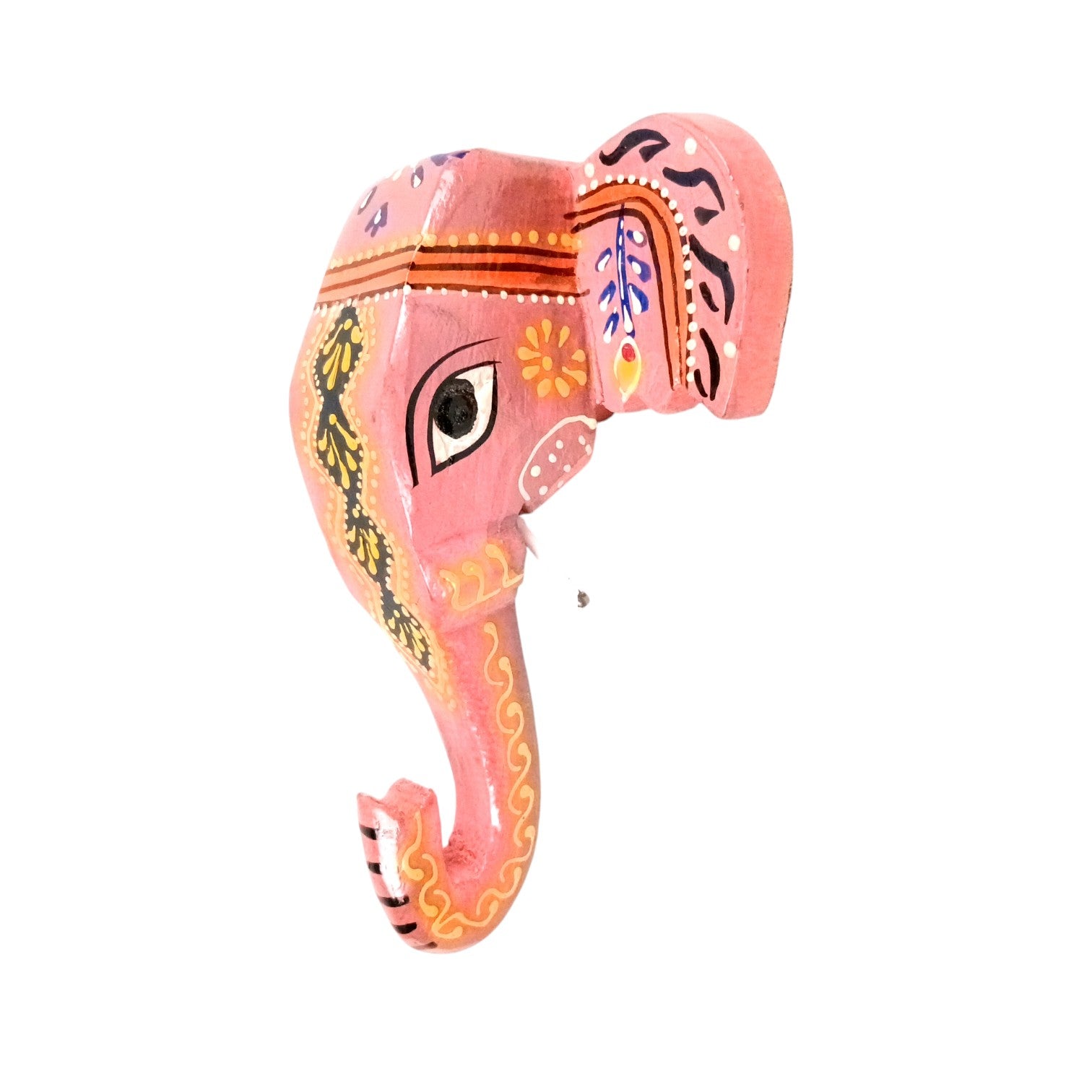 Elephant Head Wall Hanging – Wooden Decorative Showpiece | Handcrafted Wall Art | Elephant Face Home Decor | Living Room, Entrance, Office & Gift - 6 Inch - Apkamart